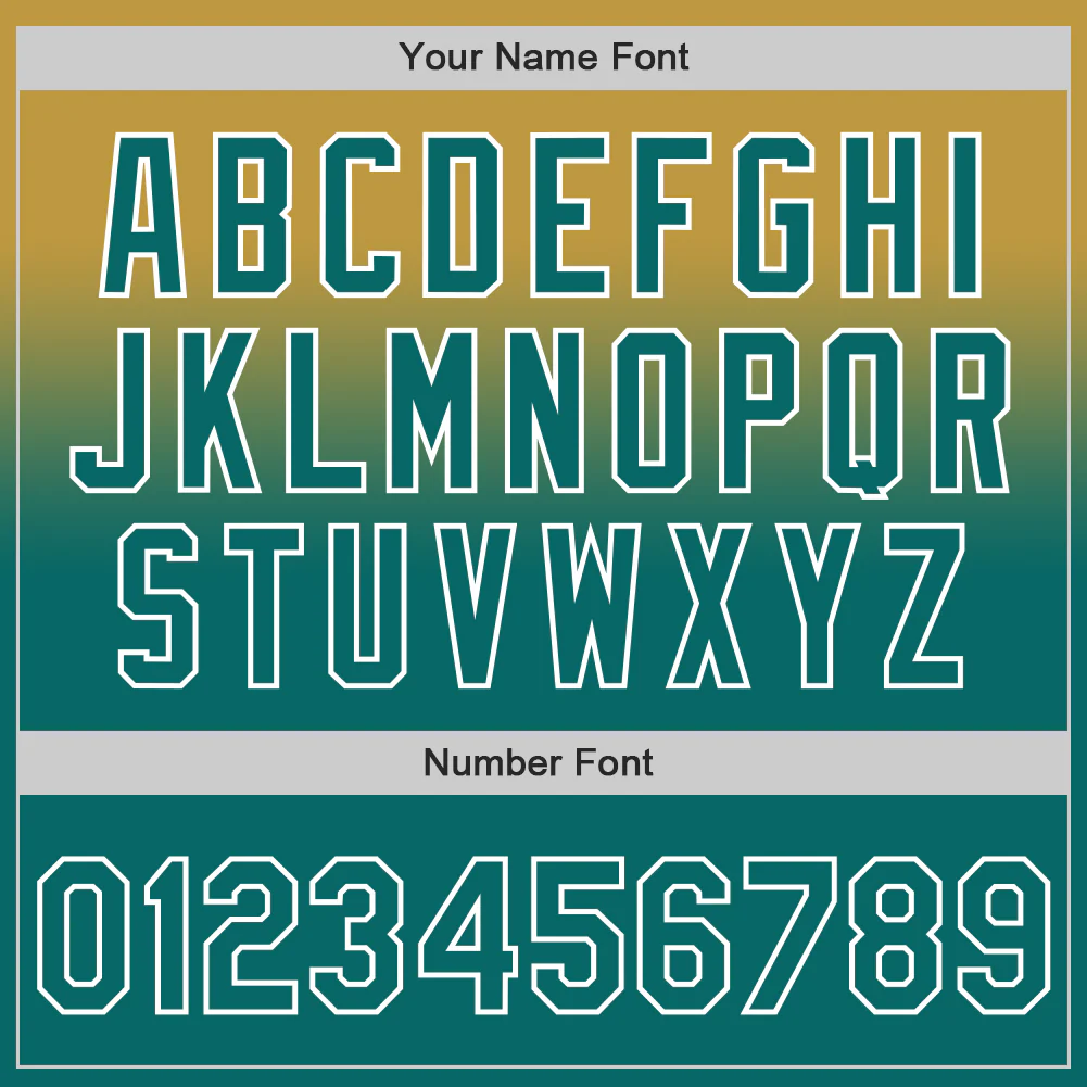 Custom Old Gold Teal-White Authentic Fade Fashion Baseball Jersey - Image 5