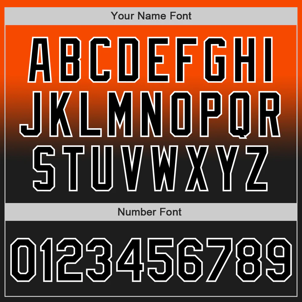 Custom Orange Black-White Authentic Fade Fashion Baseball Jersey - Image 5