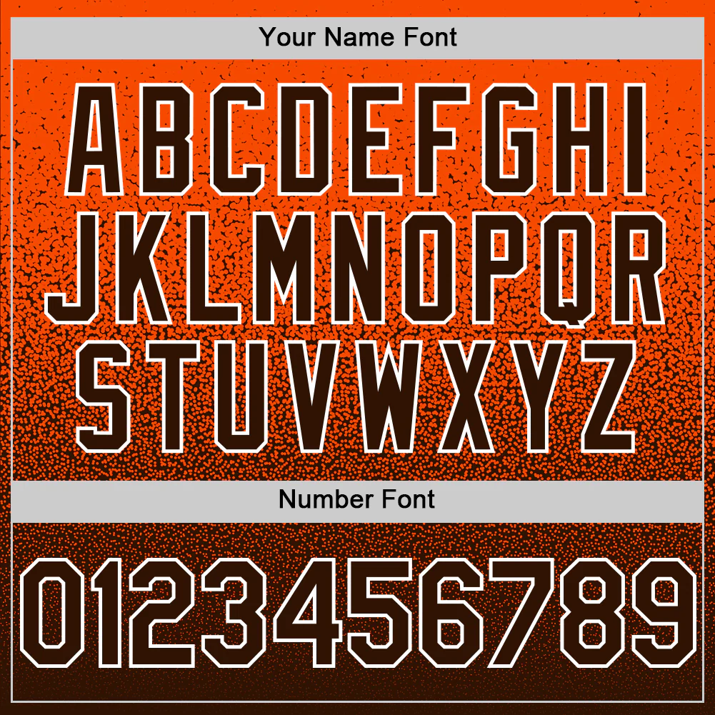 Custom Orange Brown-White Fade Fashion Speckle Authentic Baseball Jersey - Image 5
