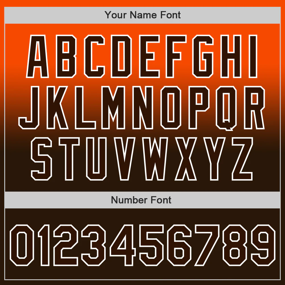 Custom Orange Brown-White Authentic Fade Fashion Baseball Jersey - Image 5