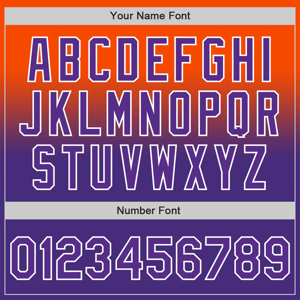 Custom Orange Purple-White Authentic Fade Fashion Baseball Jersey - Image 5