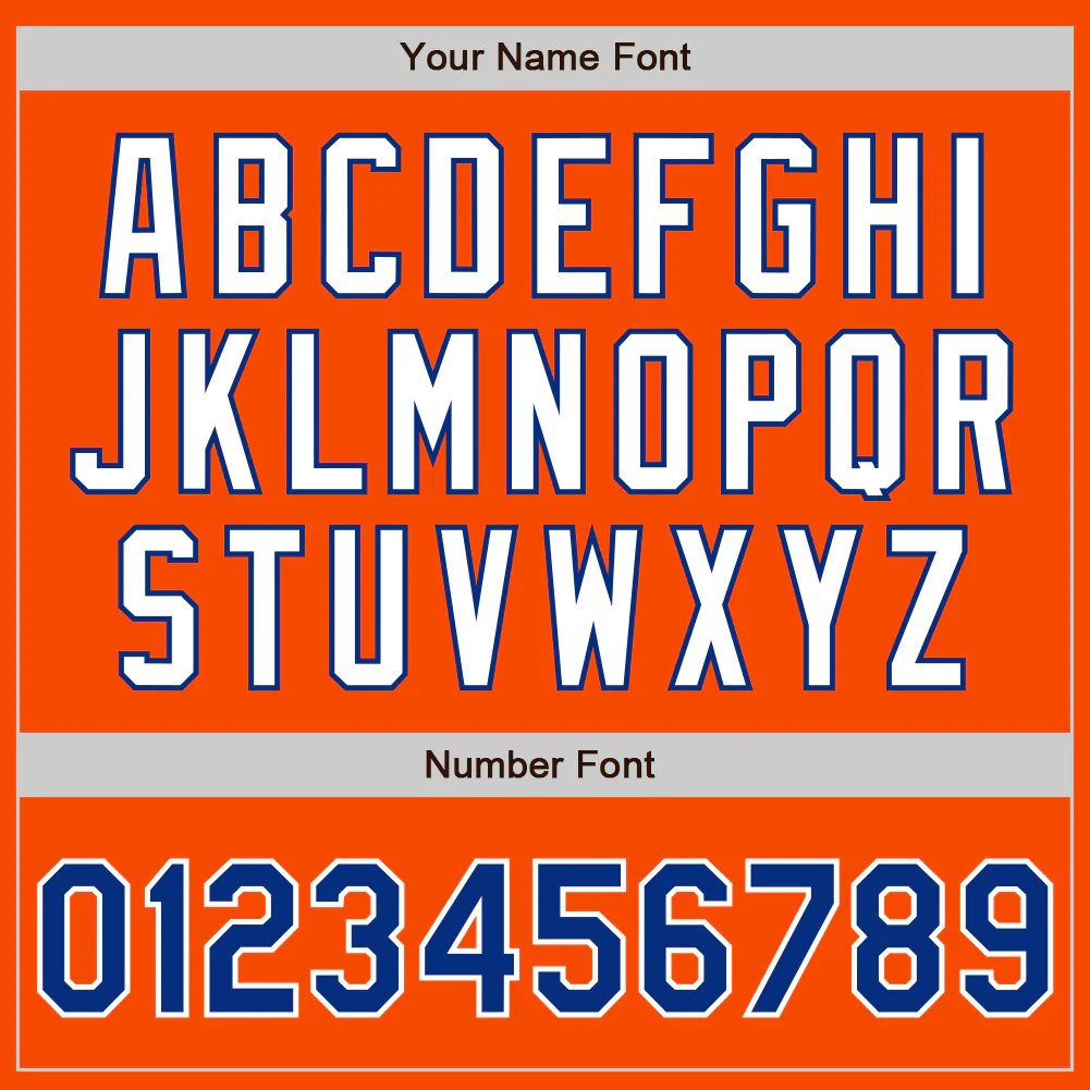 Custom Orange Royal-White Authentic Two Tone Baseball Jersey - Image 5