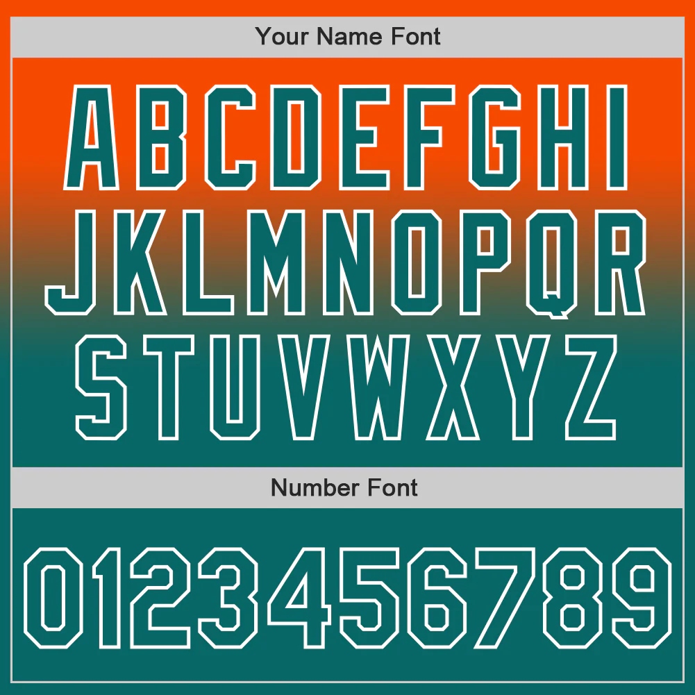 Custom Orange Teal-White Authentic Fade Fashion Baseball Jersey - Image 5