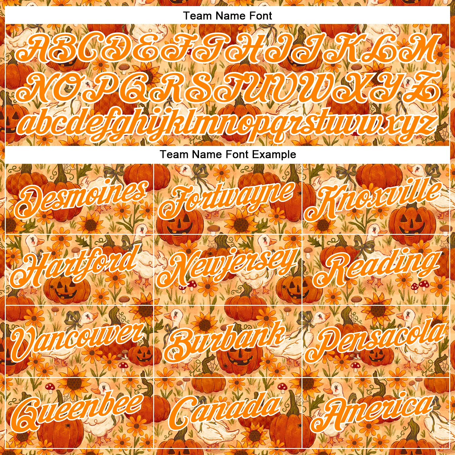 Custom Stitched Orange Bay Orange-White 3D Emi Bee Halloween Pumpkin Geese Sports Pullover Sweatshirt Hoodie - Image 3