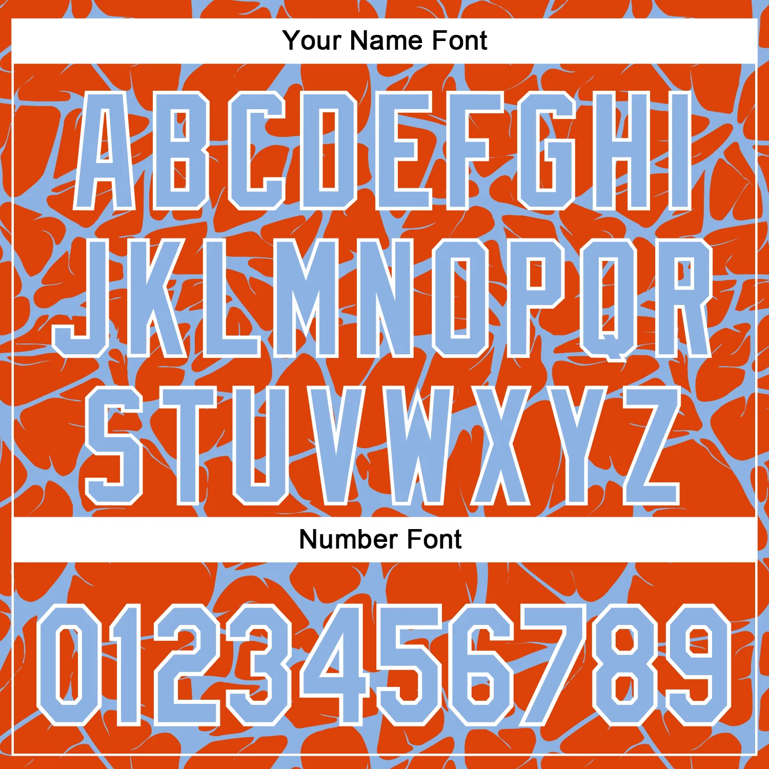 Custom Orange Light Blue-White Abstract Network Bomber Full-Snap Varsity Letterman Hoodie Jacket - Image 6