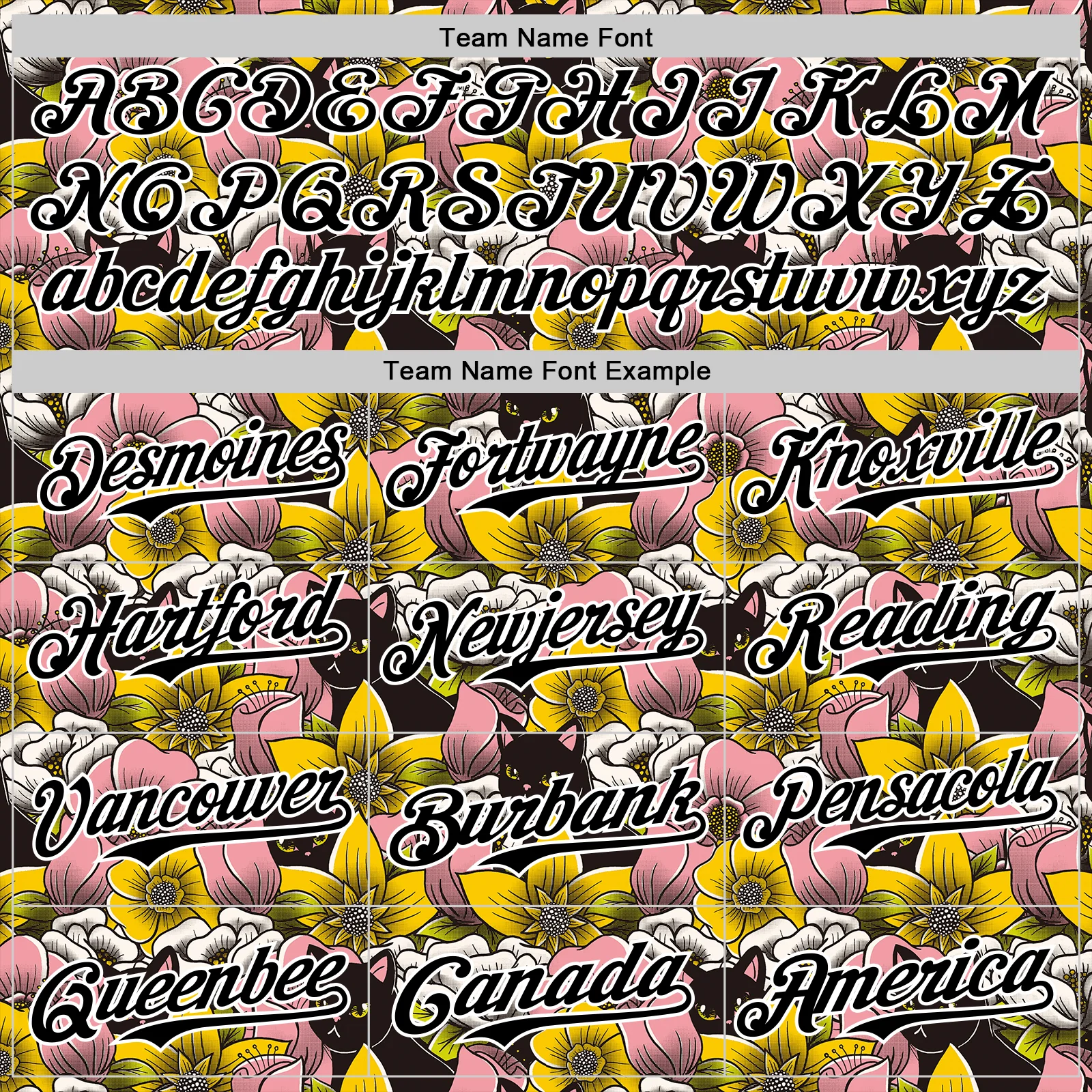 Custom Pink Black-White 3D Tobe Fonseca Cats in a Field of Flowers Authentic Baseball Jersey - Image 4