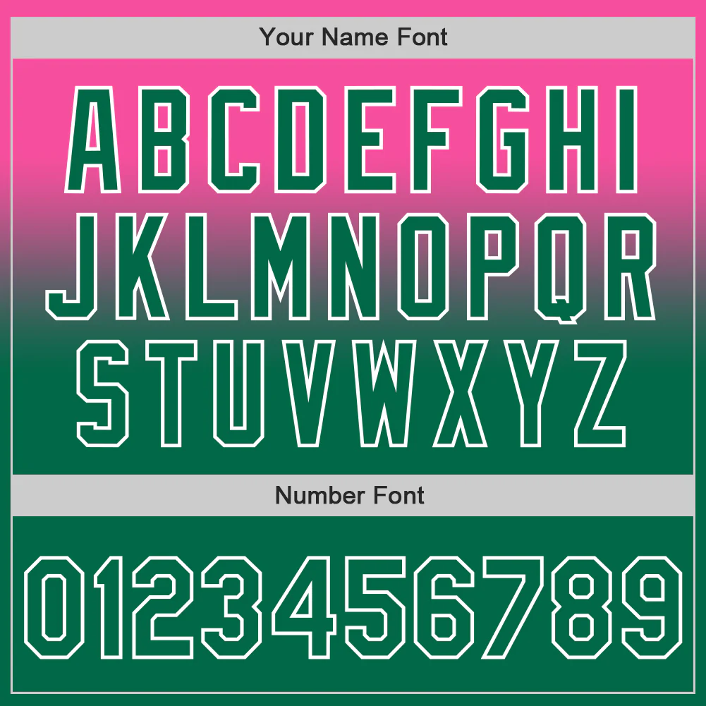 Custom Pink Kelly Green-White Authentic Fade Fashion Baseball Jersey - Image 5