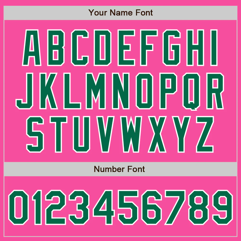 Custom Pink Kelly Green-White Authentic Baseball Jersey - Image 4