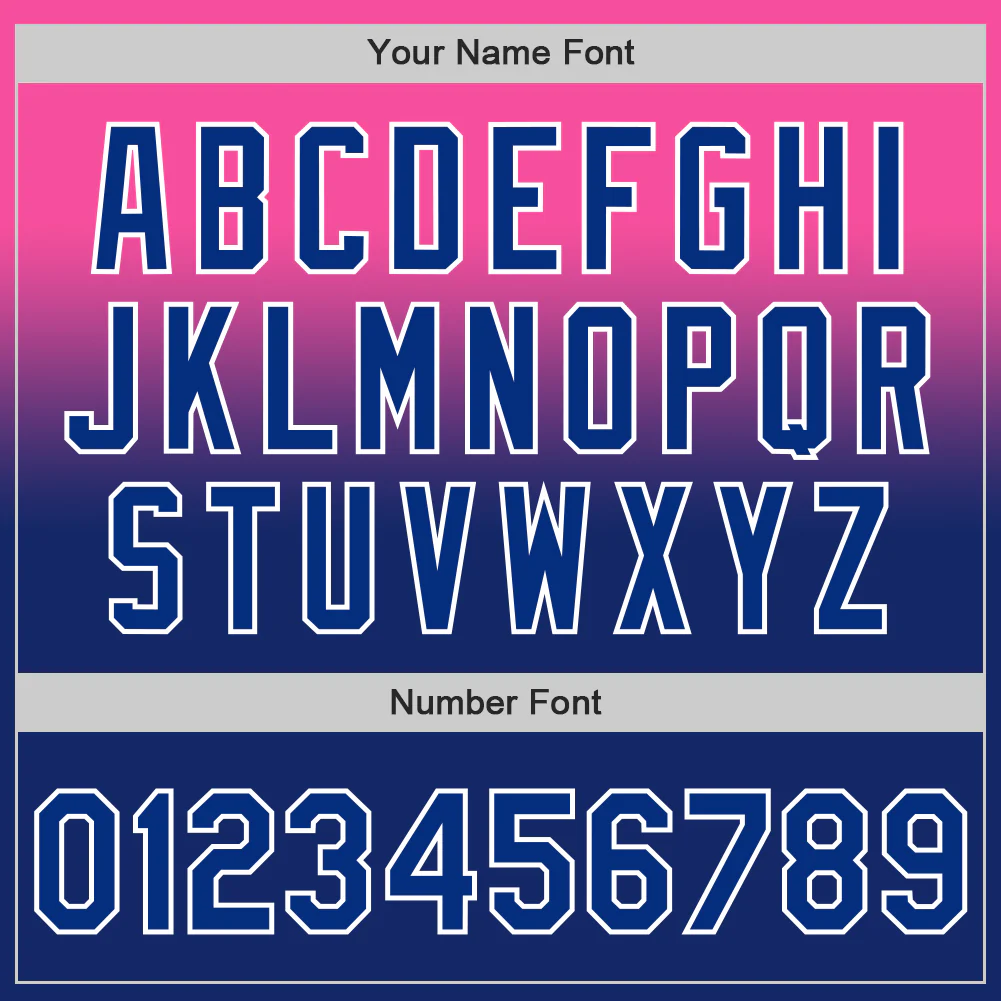 Custom Pink Royal-White Authentic Fade Fashion Baseball Jersey - Image 5