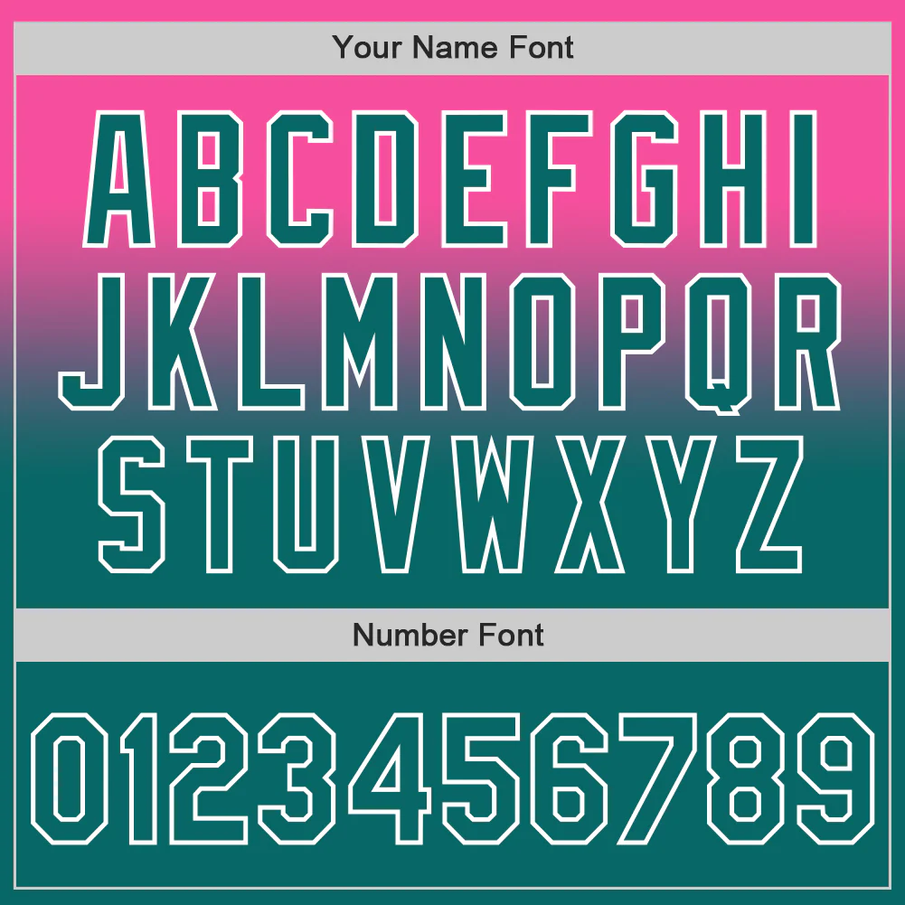 Custom Pink Teal-White Authentic Fade Fashion Baseball Jersey - Image 5