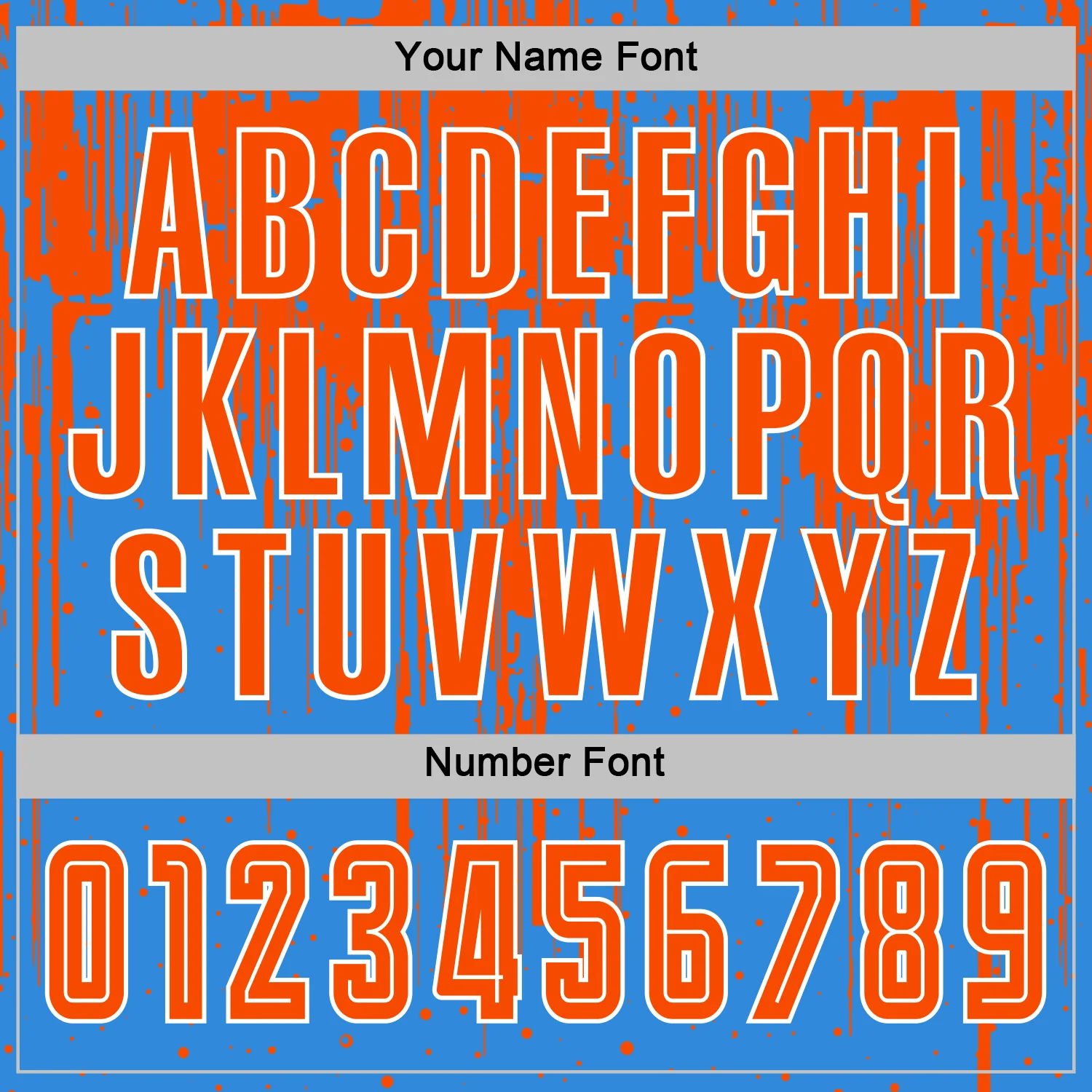 Custom Powder Blue Orange-White Dripping Splatte Pattern Sports Sublimation Soccer Uniform Jersey - Image 6