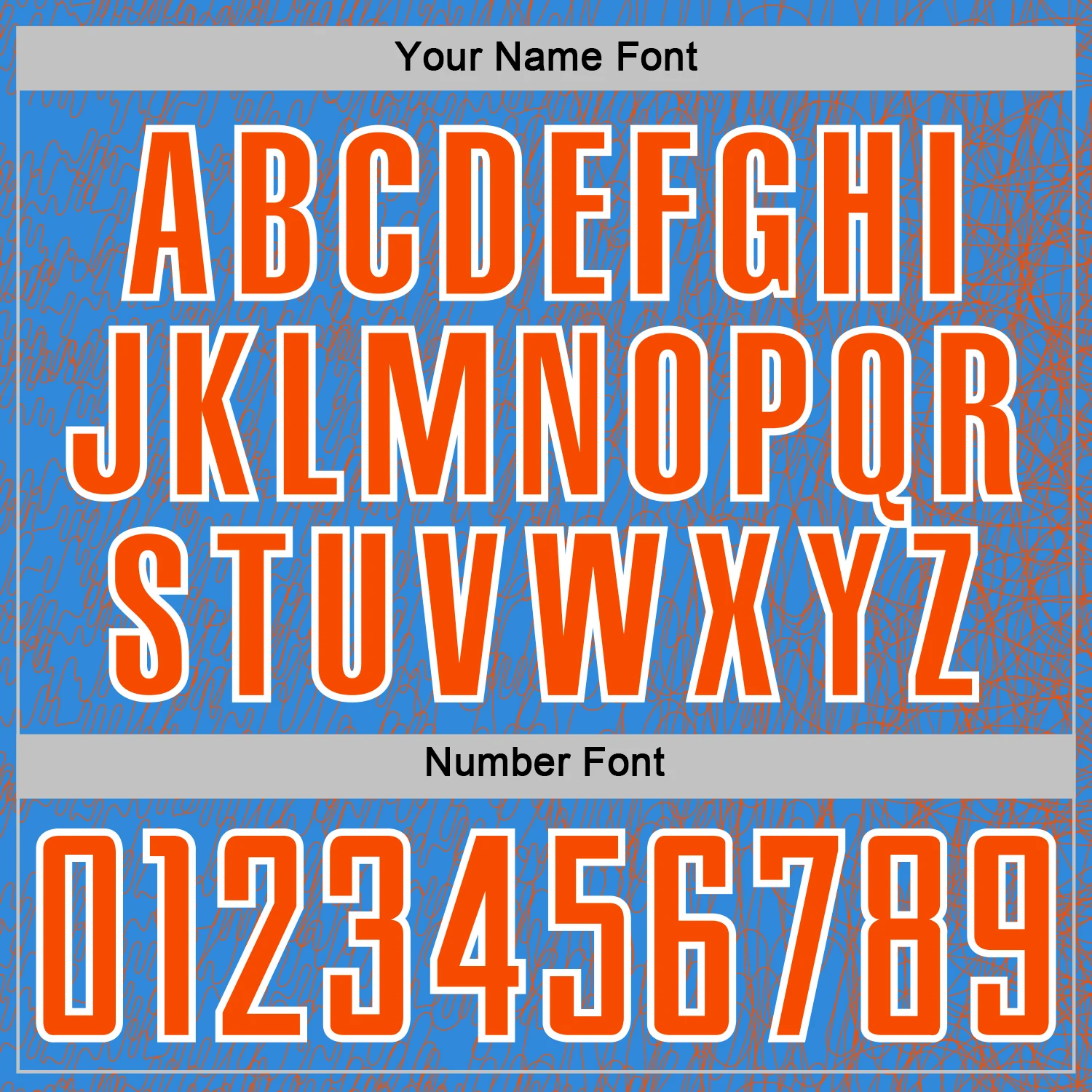 Custom Powder Blue Orange-White Abstract Scribble Curve Line Pattern Sports Sublimation Soccer Uniform Jersey - Image 6