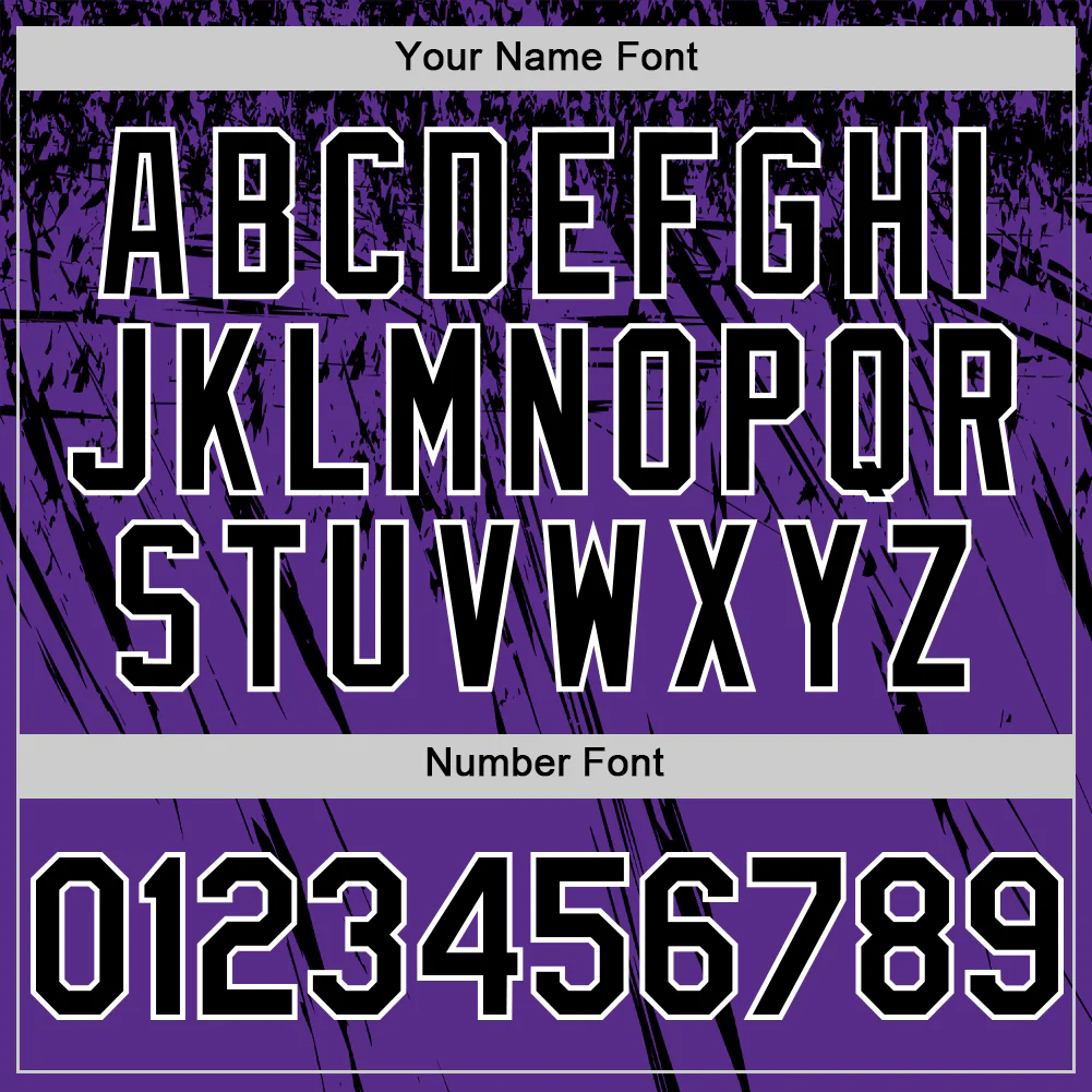 Custom Purple Black-White Distressed Scratch Brush Stroke Authentic Baseball Jersey - Image 5