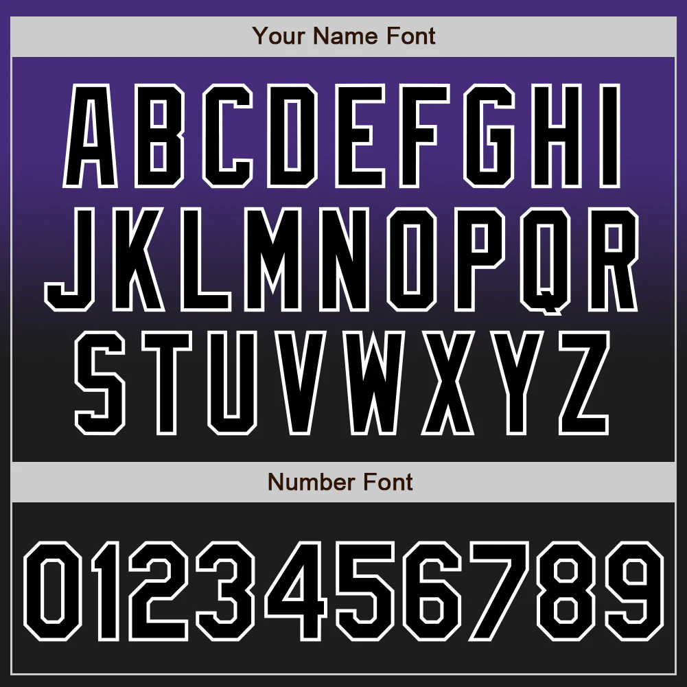 Custom Purple Black-White Authentic Fade Fashion Baseball Jersey - Image 5
