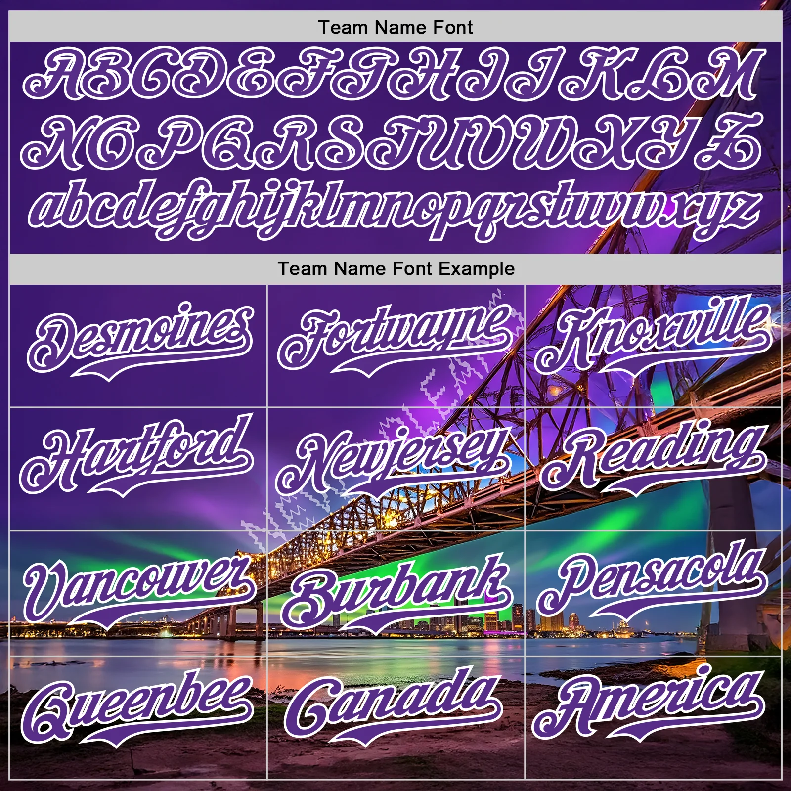 Custom Purple White New Orleans Louisiana Cityscape Landmark City Symbol Authentic Baseball Jersey - Image 4