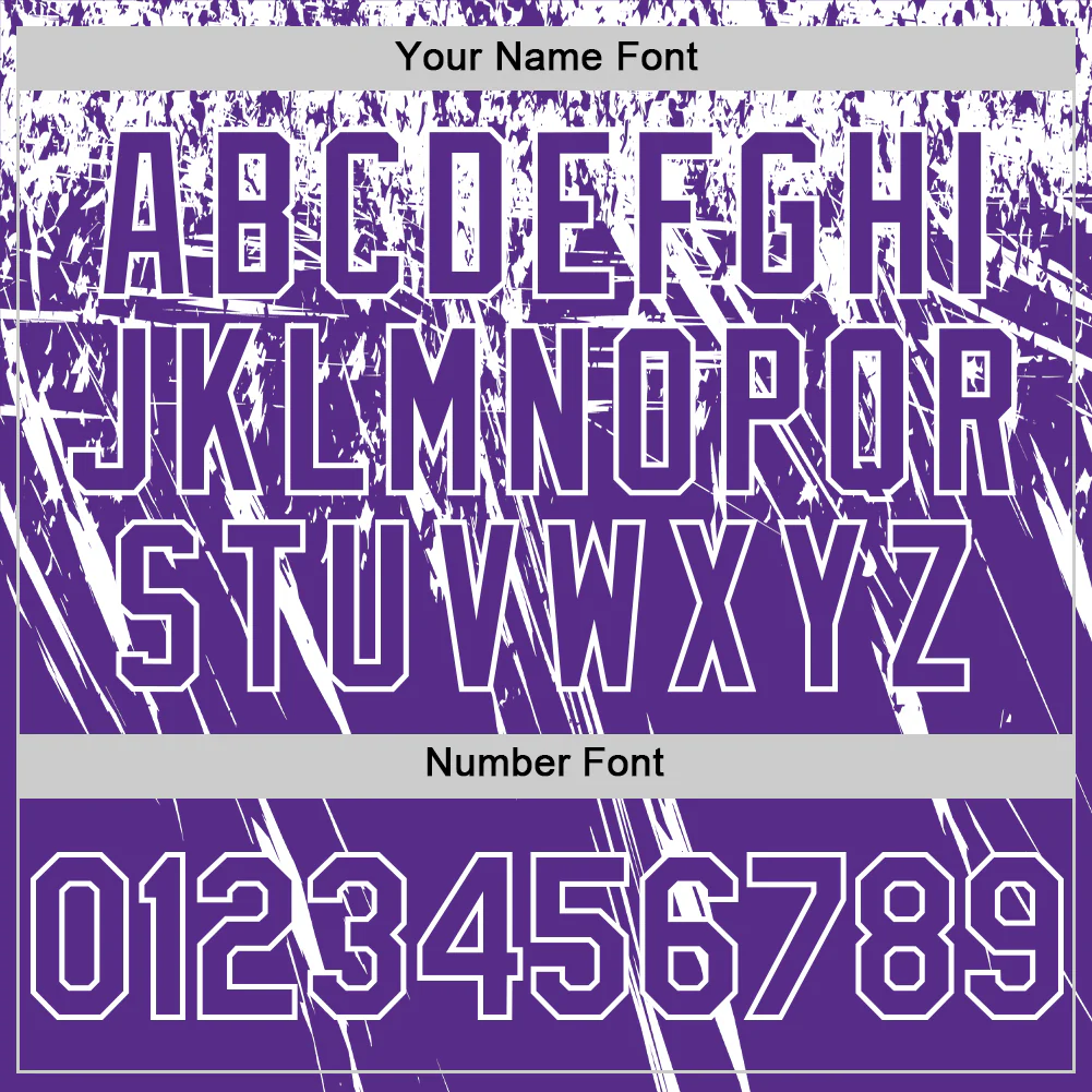 Custom Purple White Distressed Scratch Brush Stroke Authentic Baseball Jersey - Image 5