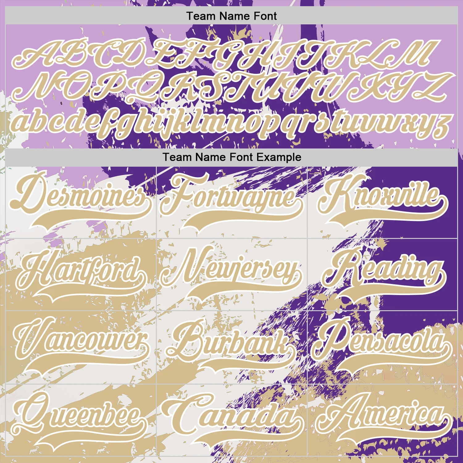 Custom Purple Vegas Gold-White Abstract Splatter Paint Hockey Lace Neck Jersey - Image 6
