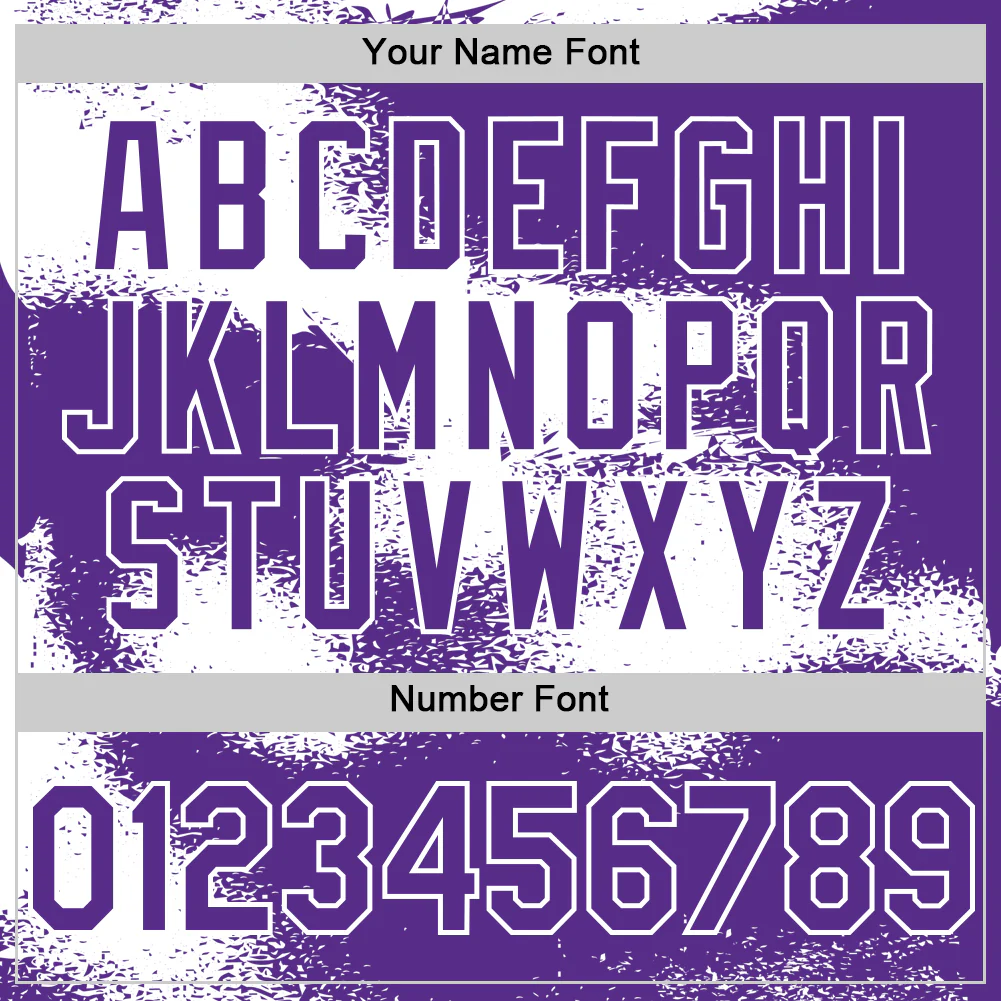 Custom Purple White Abstract Color Blocks Fragment Pattern Bomber Full-Snap Varsity Letterman Hoodie Jacket - Image 6