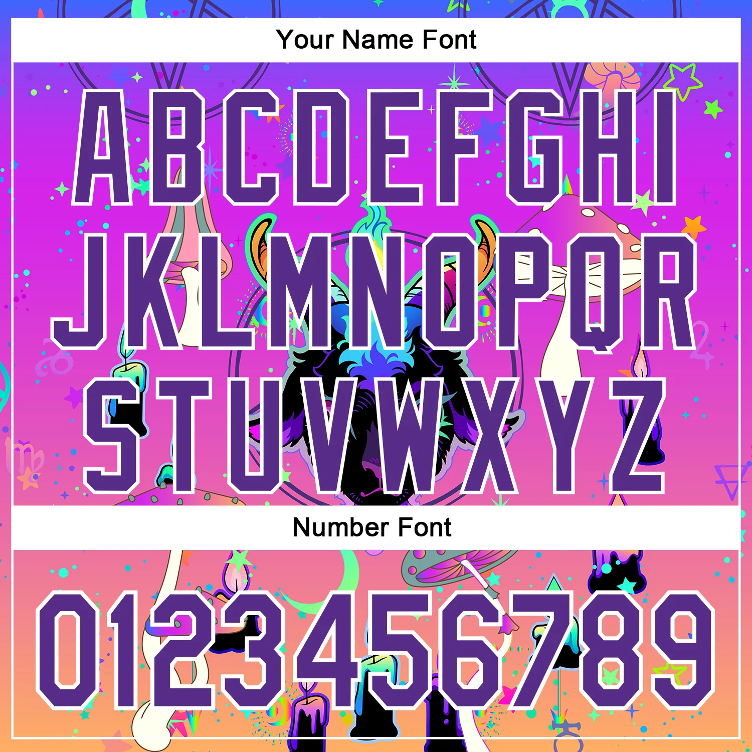 Custom Purple White 3D Pattern Design Trippy Magic Mushrooms Devil Authentic Baseball Jersey - Image 5
