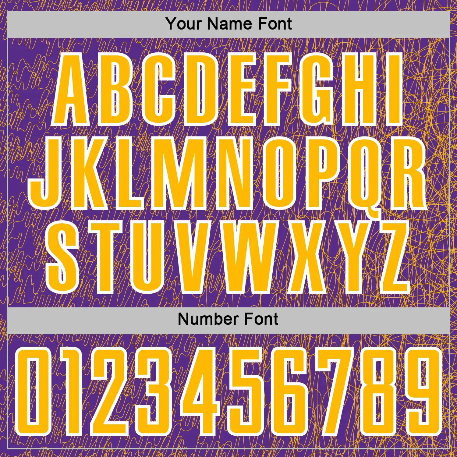 Custom Purple Gold-White Abstract Scribble Curve Line Pattern Sports Sublimation Soccer Uniform Jersey - Image 6