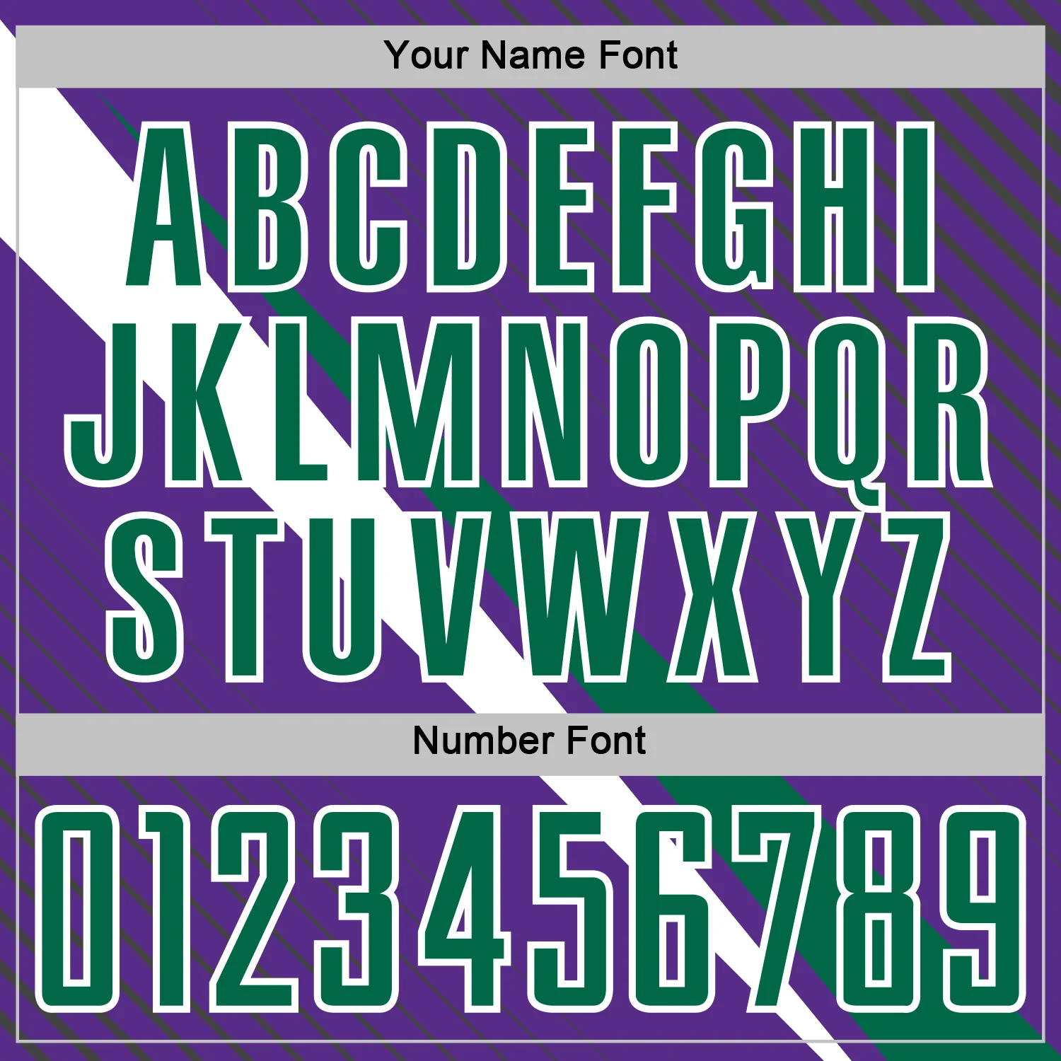 Custom Purple Kelly Green-White Diagonal Stripes Sports Sublimation Soccer Uniform Jersey - Image 6