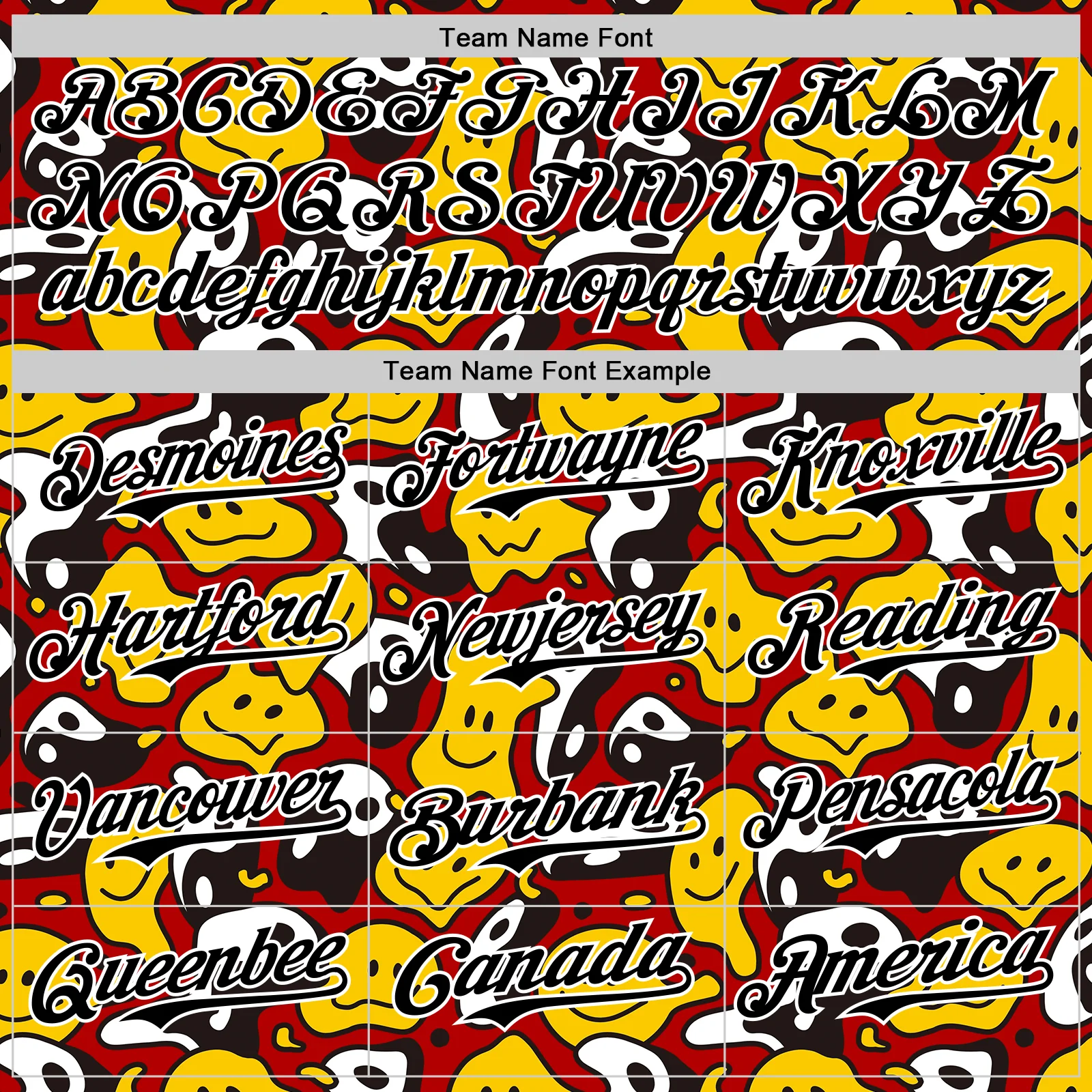 Custom Red Black-White 3D Pattern Design Funny Cartoon Emoji Smile Face And Yin Yang Authentic Baseball Jersey - Image 4
