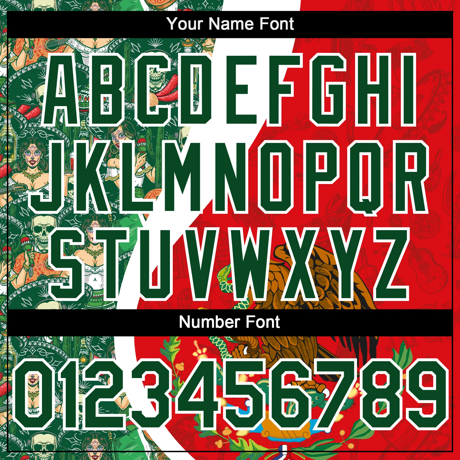 Custom Red Green-White 3D Mexico Authentic Baseball Jersey - Image 5