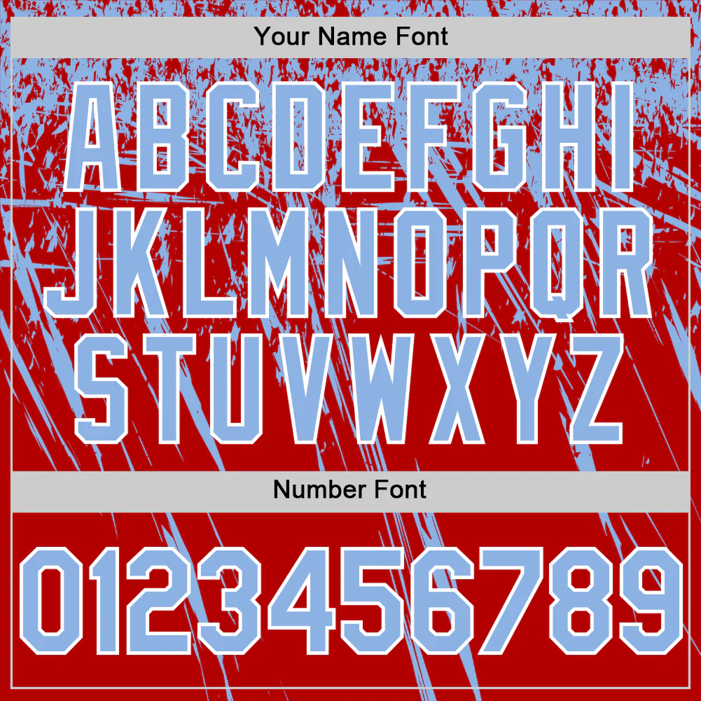 Custom Red Light Blue-White Distressed Scratch Brush Stroke Authentic Baseball Jersey - Image 5