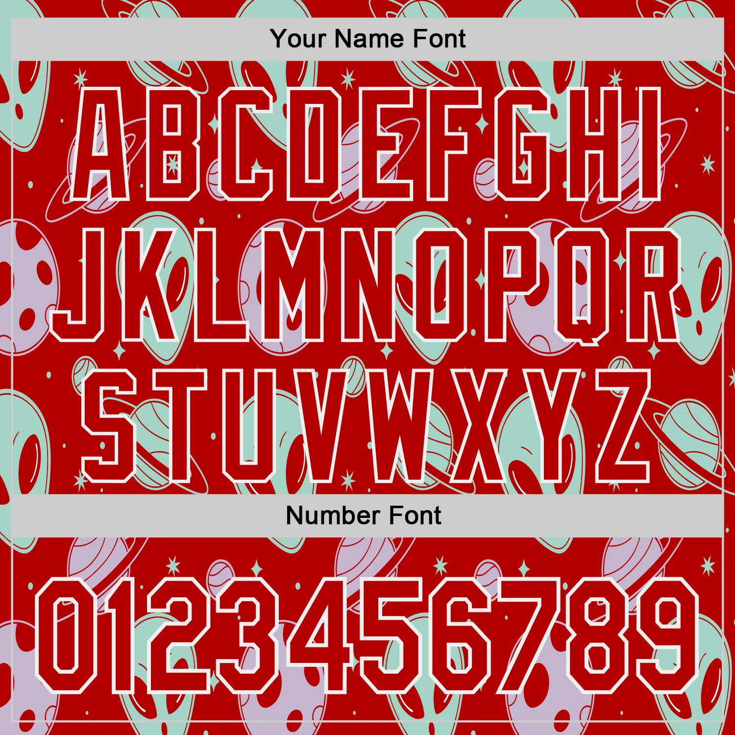 Custom Red White Alien UFO Space Authentic Baseball Jersey - Image 5