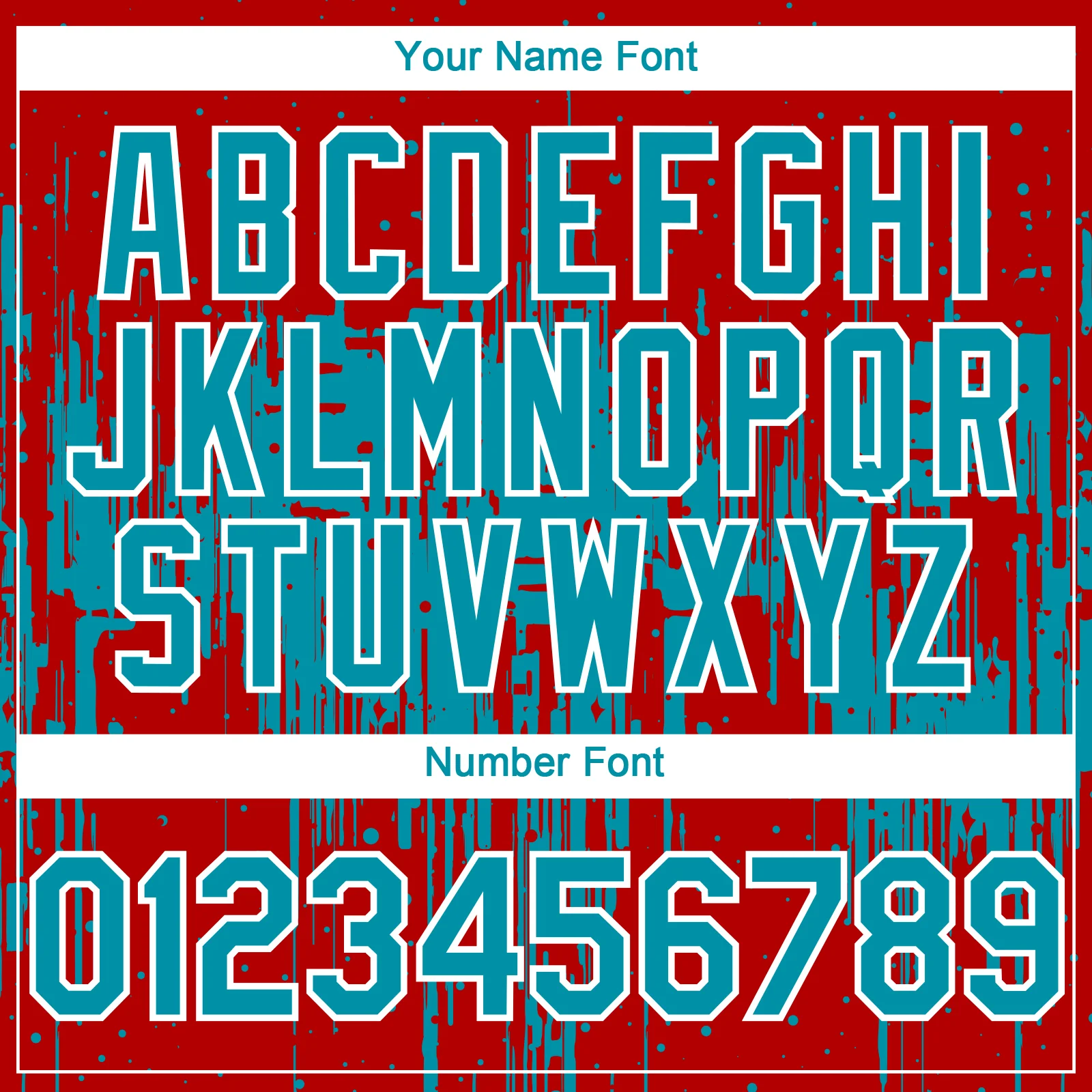 Custom Red Teal-White Dripping Splatter Paint Authentic Baseball Jersey - Image 5