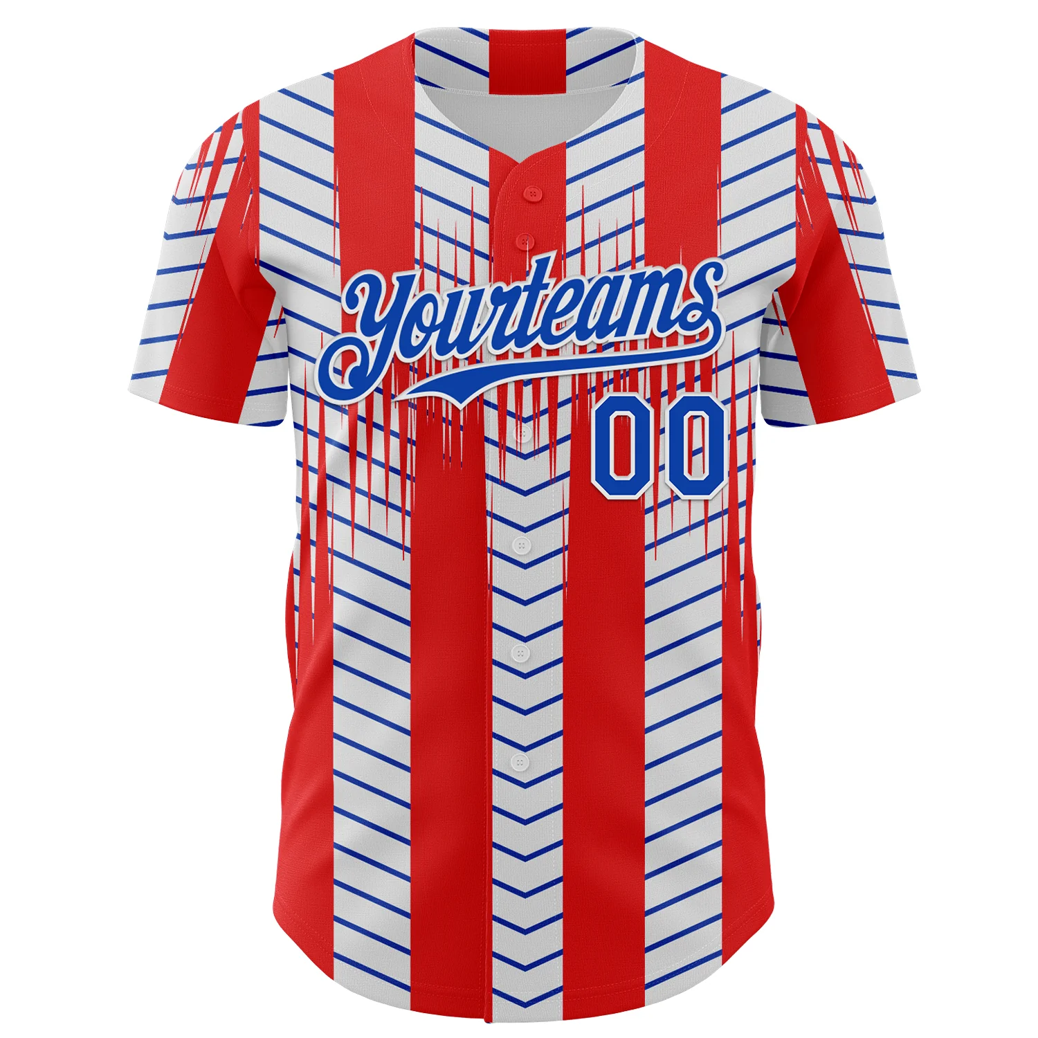 Custom Red Thunder Blue-White Texas Flag Stripe City Edition Authentic Baseball Jersey - Image 2
