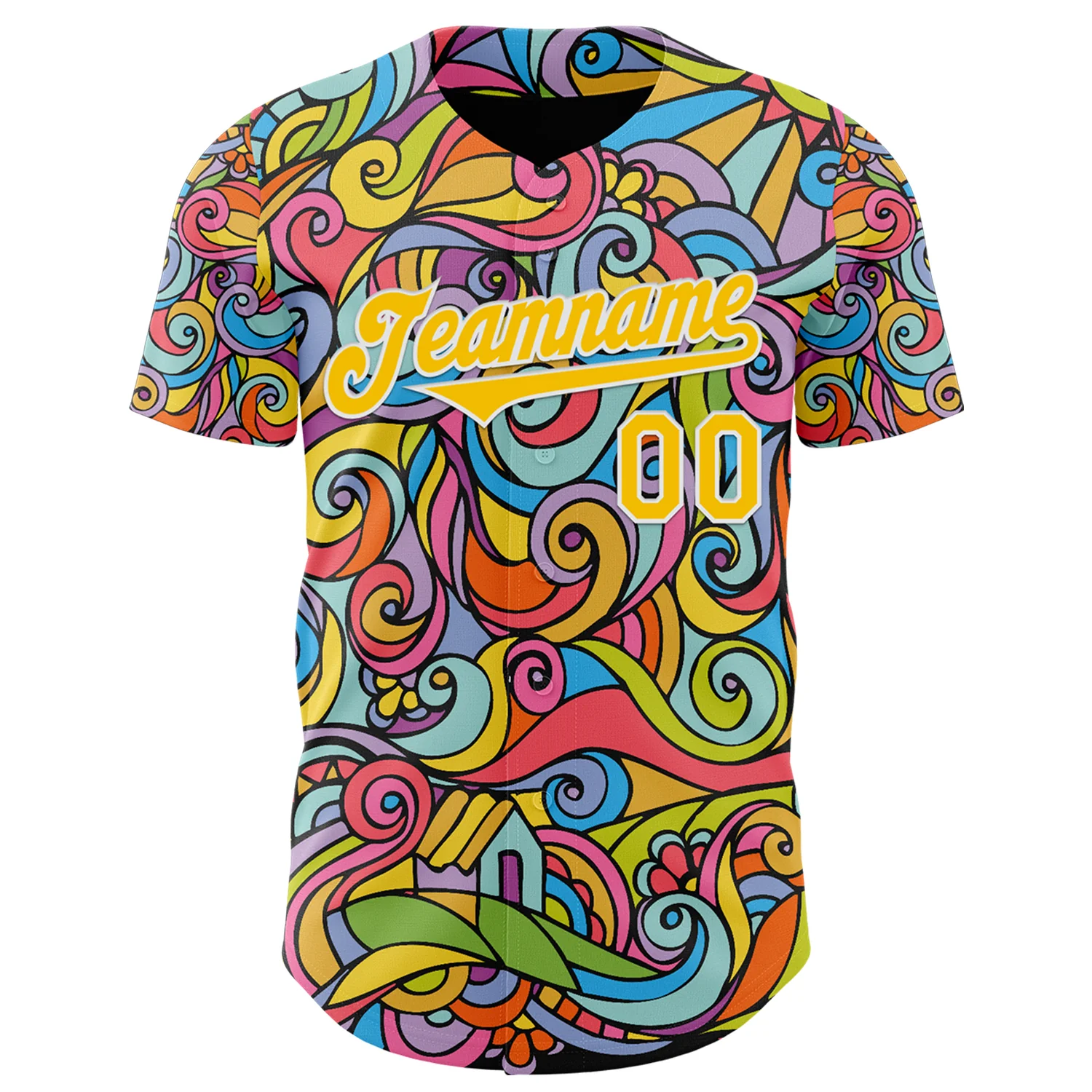 Custom Red Yellow-White Ninhol Summertime Authentic Baseball Jersey - Image 2