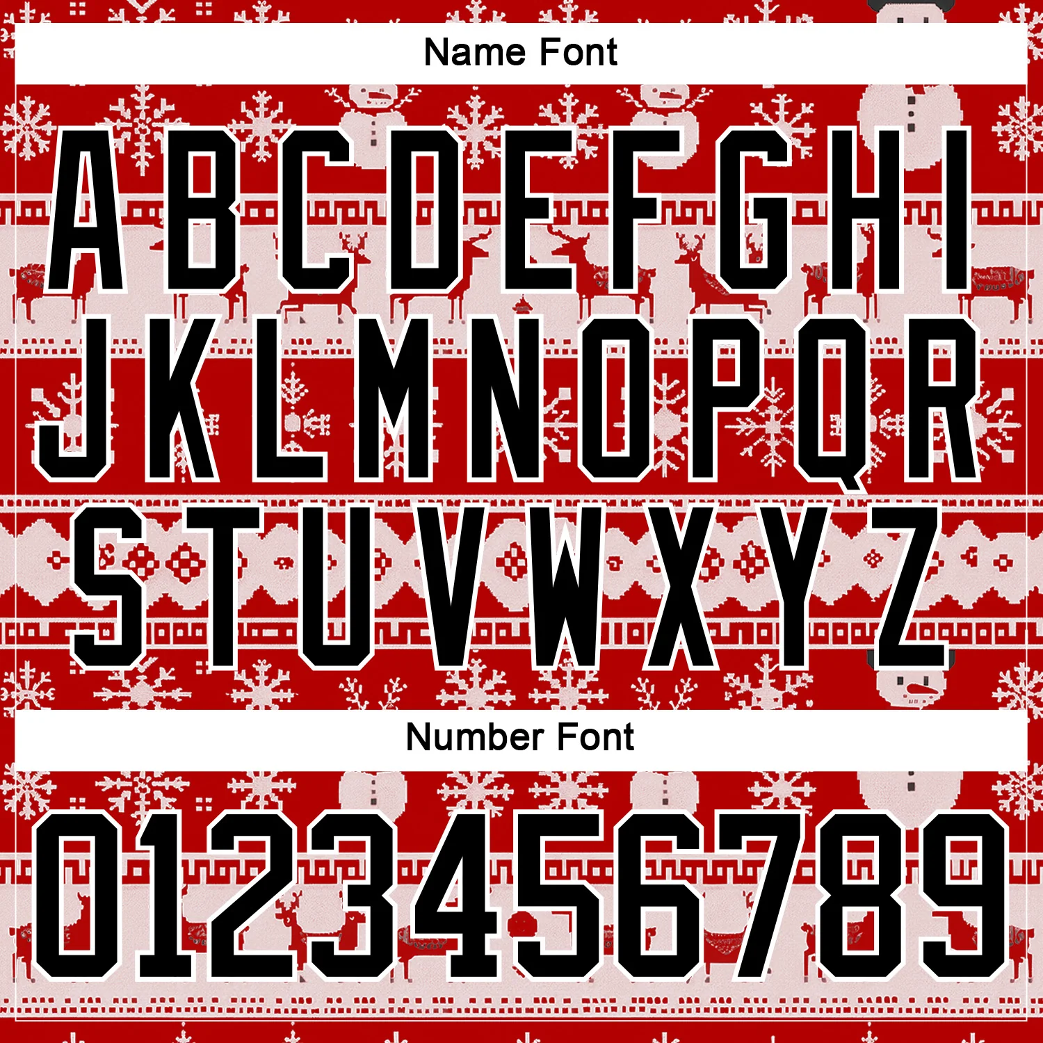Custom Red Black-White 3D Christmas Ugly Sweater Hockey Lace Neck Jersey - Image 5