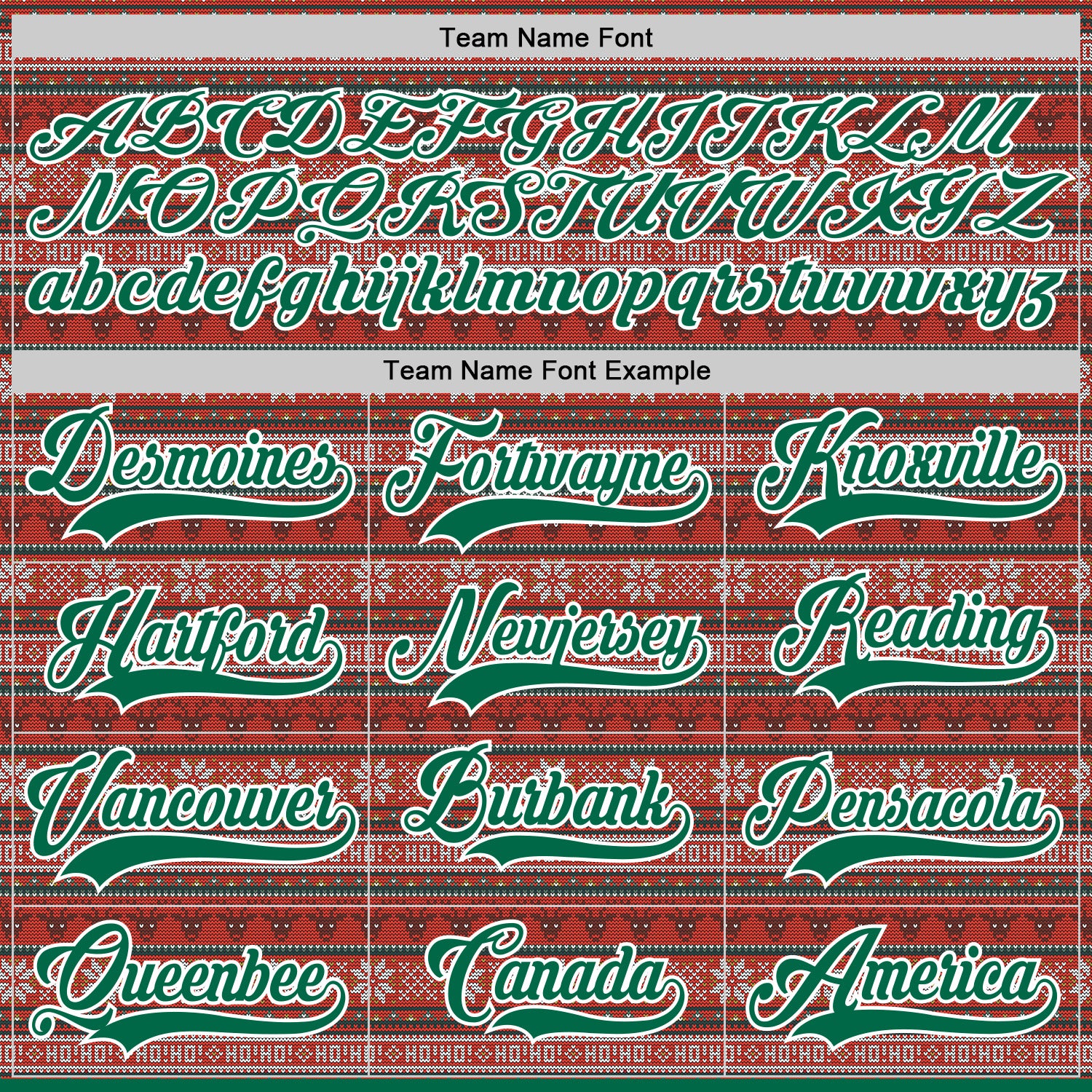 Custom Red Kelly Green-White 3D Christmas Ugly Sweater Hockey Lace Neck Jersey - Image 4