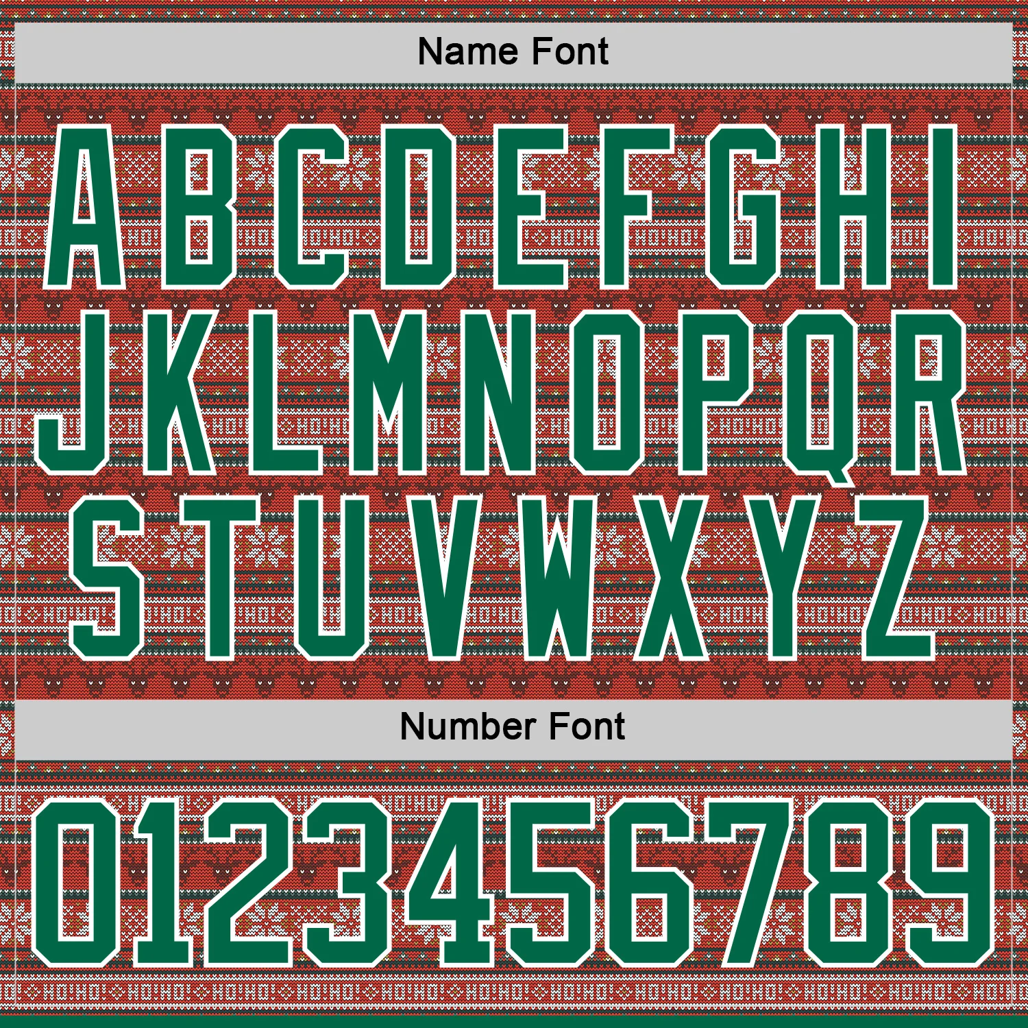 Custom Red Kelly Green-White 3D Christmas Ugly Sweater Hockey Lace Neck Jersey - Image 5