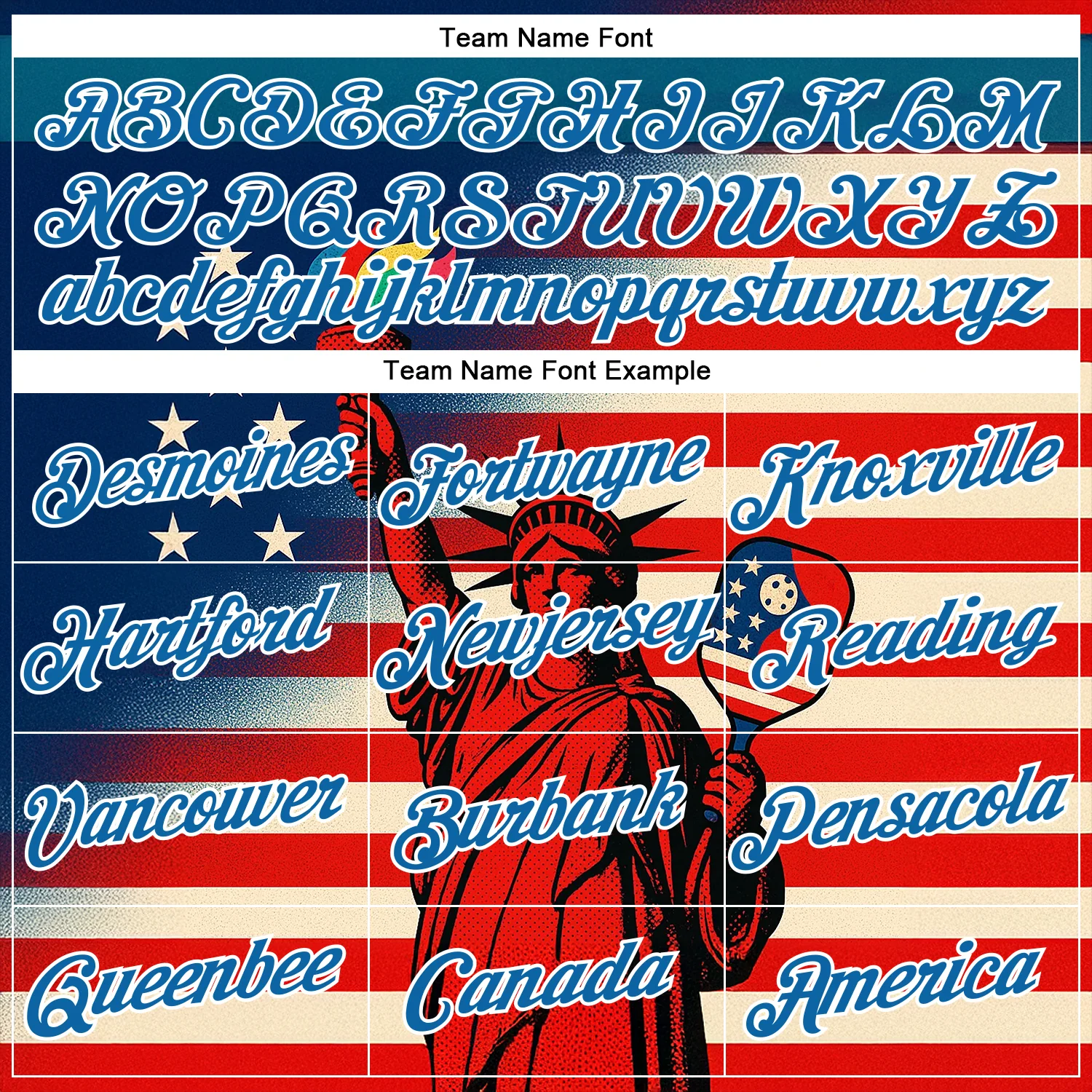 Custom Red Blue-White 3D Pickleball Paddles Balls American Flag Statue Of Liberty Performance T-Shirt - Image 3