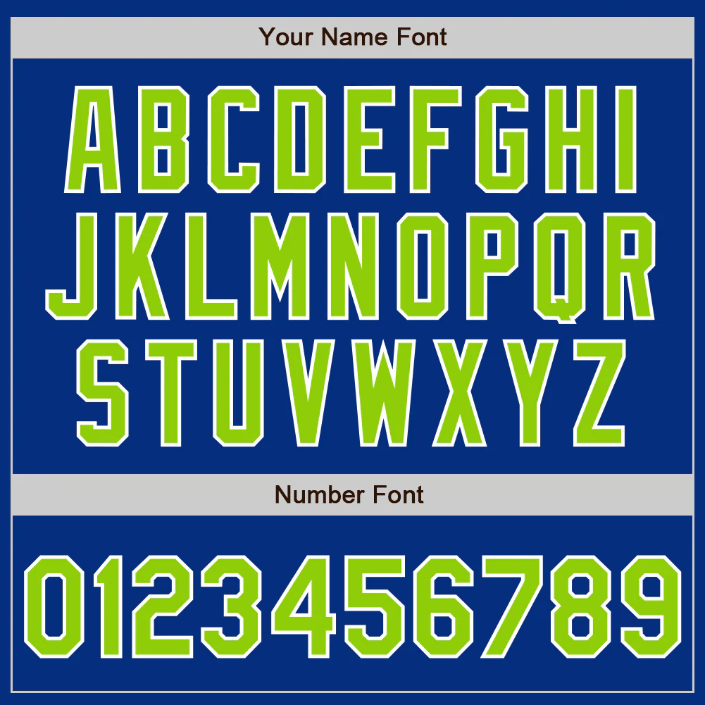 Custom Royal Neon Green-White Authentic Baseball Jersey - Image 4