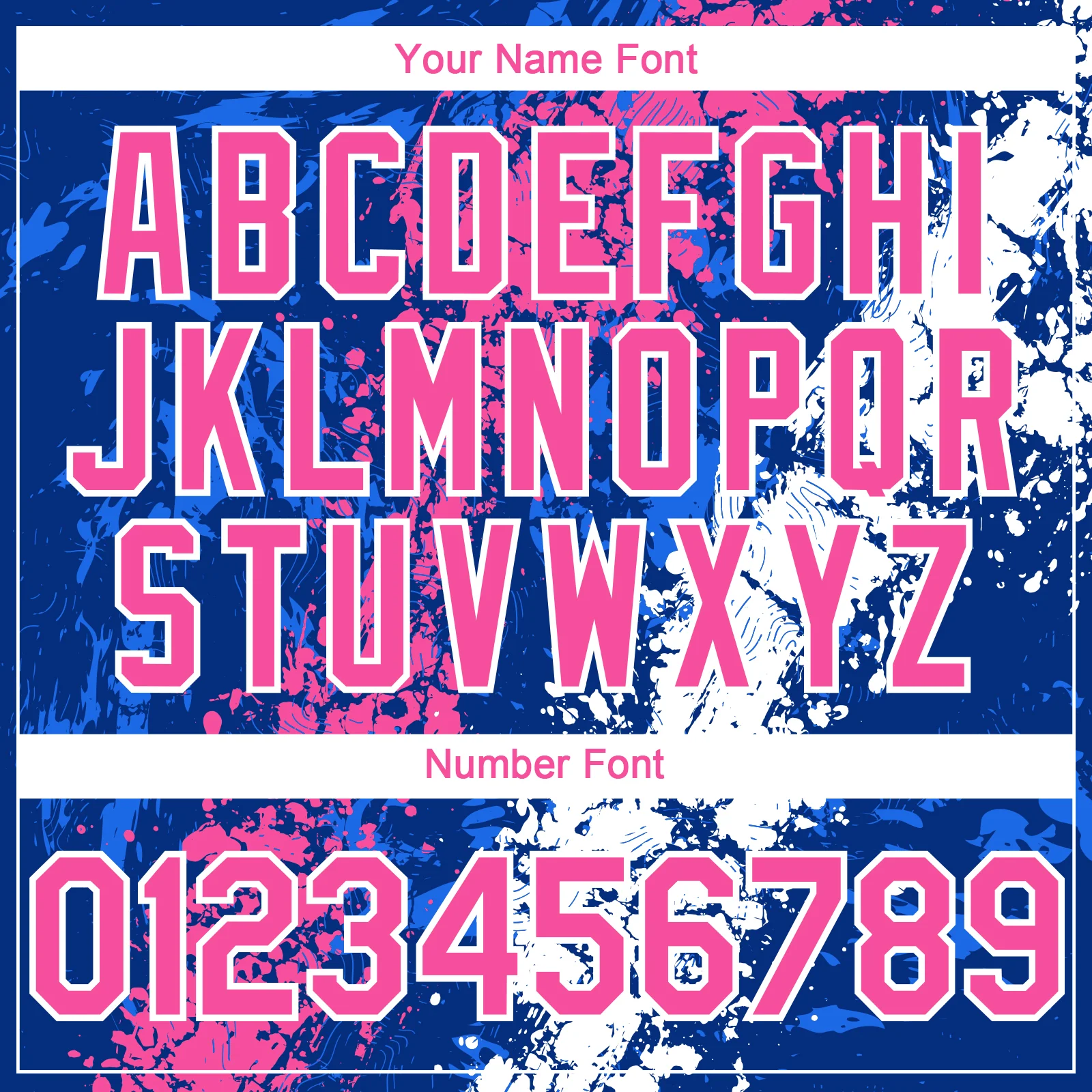 Custom Royal Pink-White Splash Authentic Baseball Jersey - Image 5