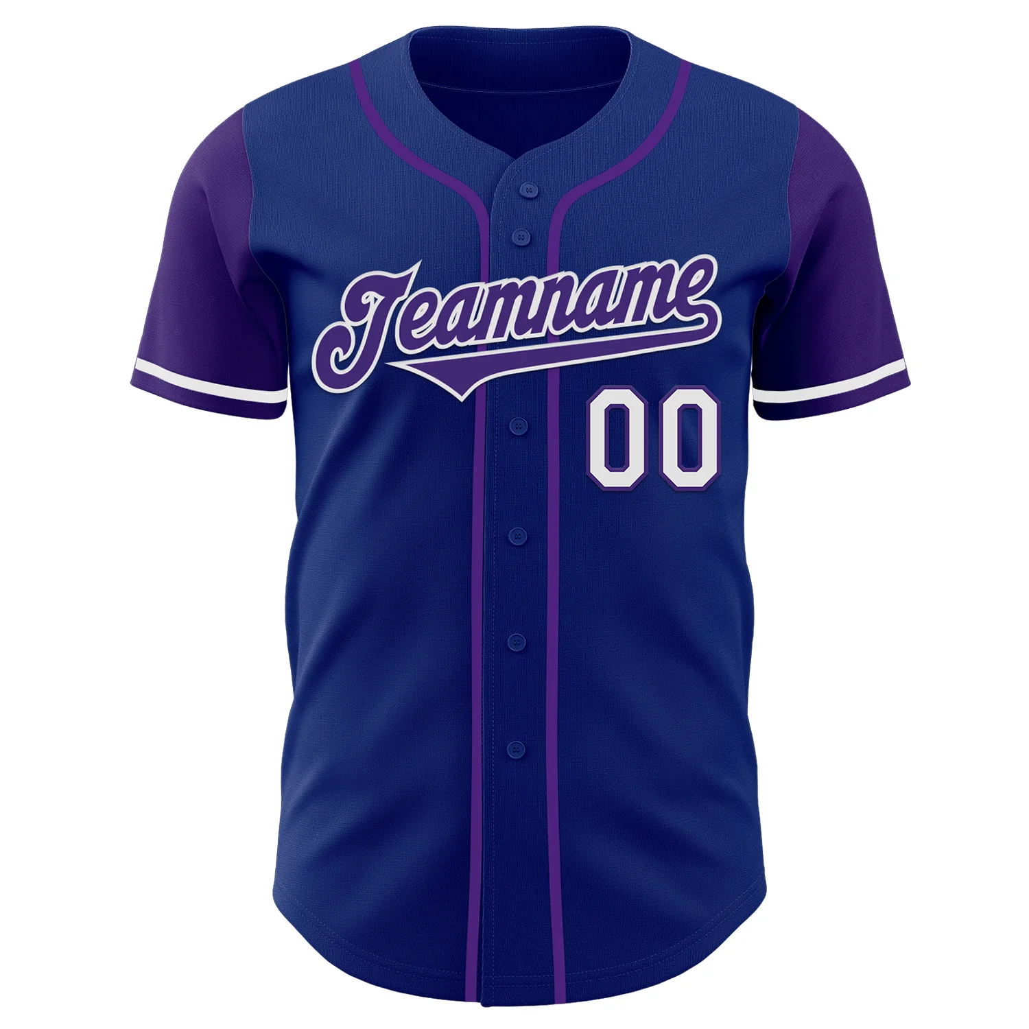 Custom Royal Purple-White Authentic Two Tone Baseball Jersey - Image 2