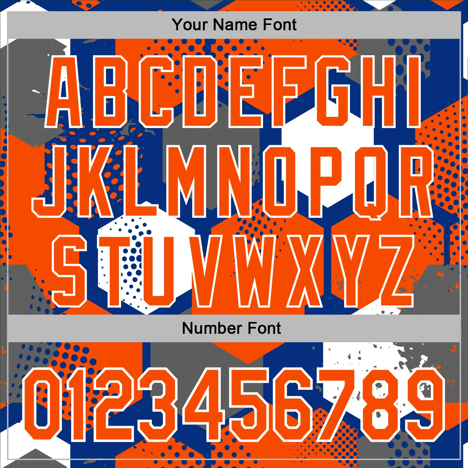 Custom Stitched Royal Orange-White Geometric Shape Pattern Sports Pullover Sweatshirt Hoodie - Image 6