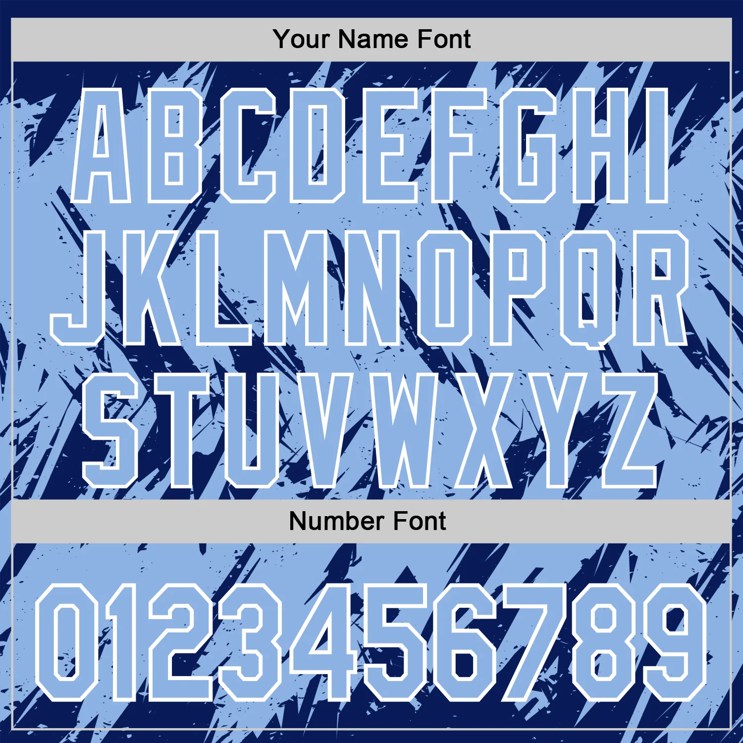 Custom Royal Light Blue-White Abstract Sharp Shape Fragment Pattern Bomber Full-Snap Varsity Letterman Hoodie Jacket - Image 6