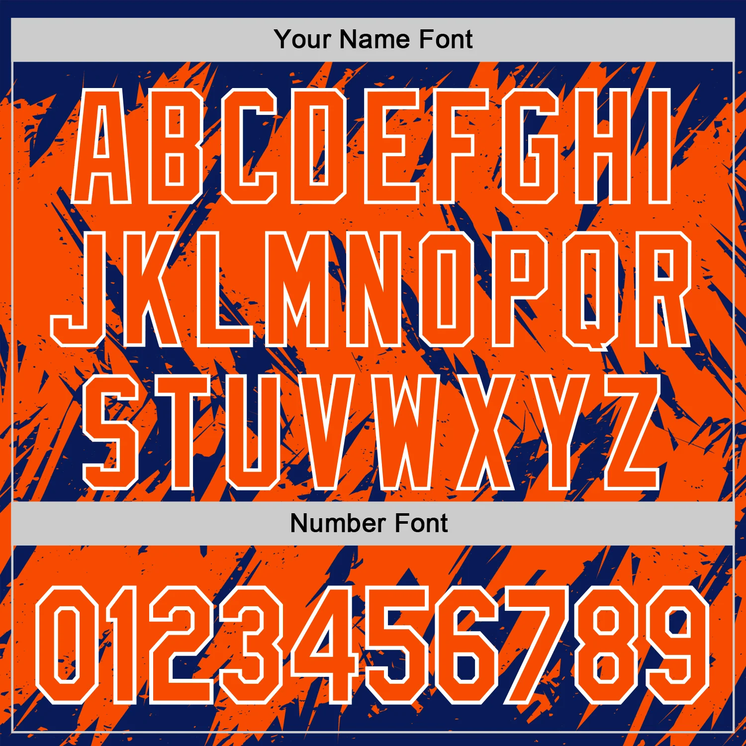 Custom Royal Orange-White Abstract Sharp Shape Fragment Pattern Bomber Full-Snap Varsity Letterman Hoodie Jacket - Image 6