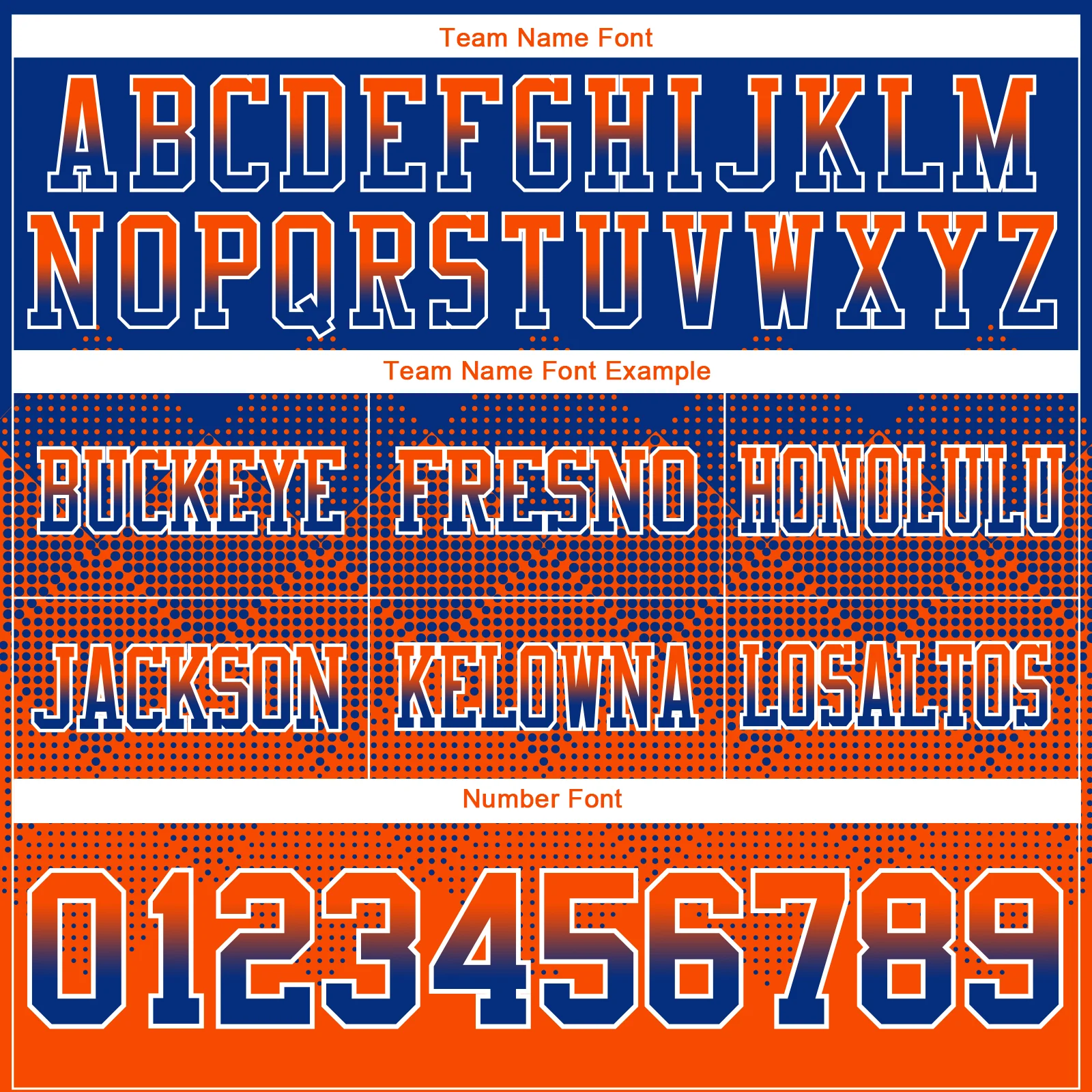 Custom Royal Orange-White Authentic Gradient Square Shape Flag Football Jersey - Image 3