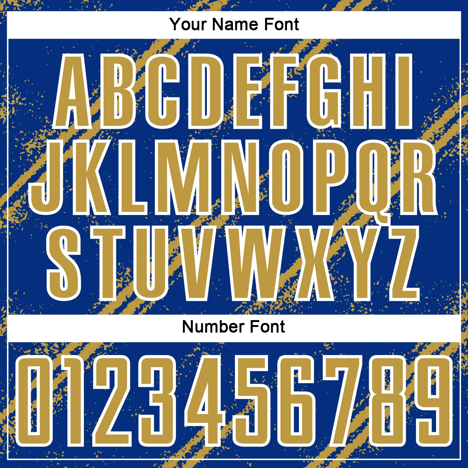 Custom Royal Old Gold-White Abstract Fragment Art Splash Sublimation Soccer Uniform Jersey - Image 6