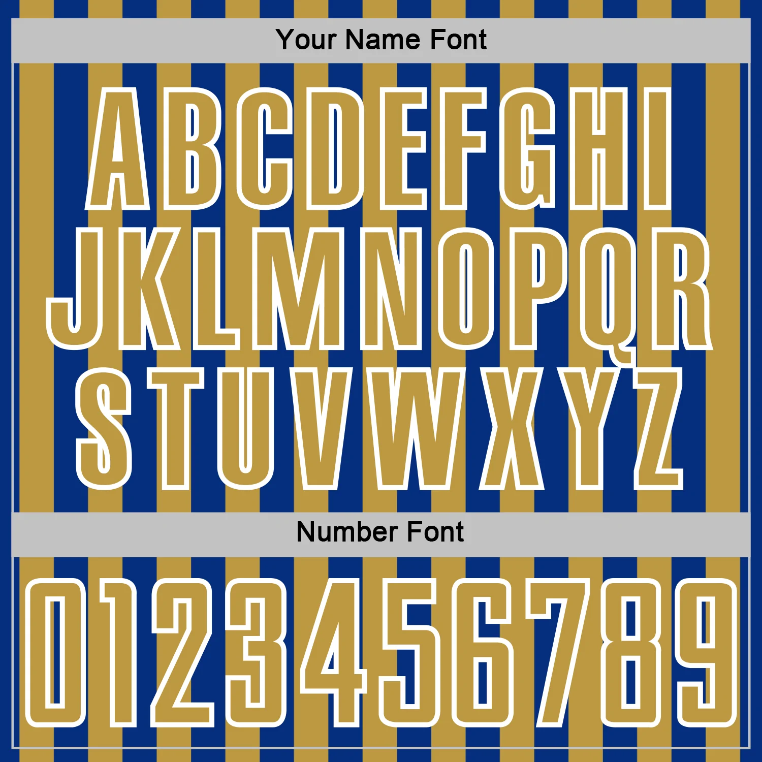 Custom Royal Old Gold-White Stripe Sports Sublimation Soccer Uniform Jersey - Image 6
