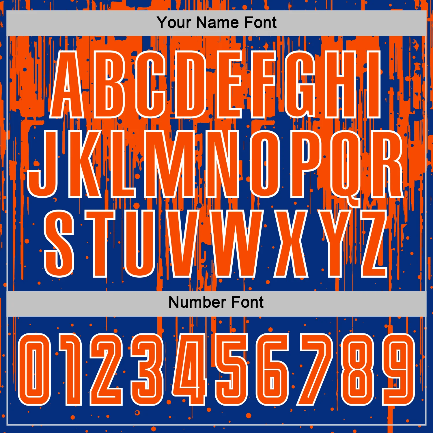 Custom Royal Orange-White Dripping Splatte Pattern Sports Sublimation Soccer Uniform Jersey - Image 6