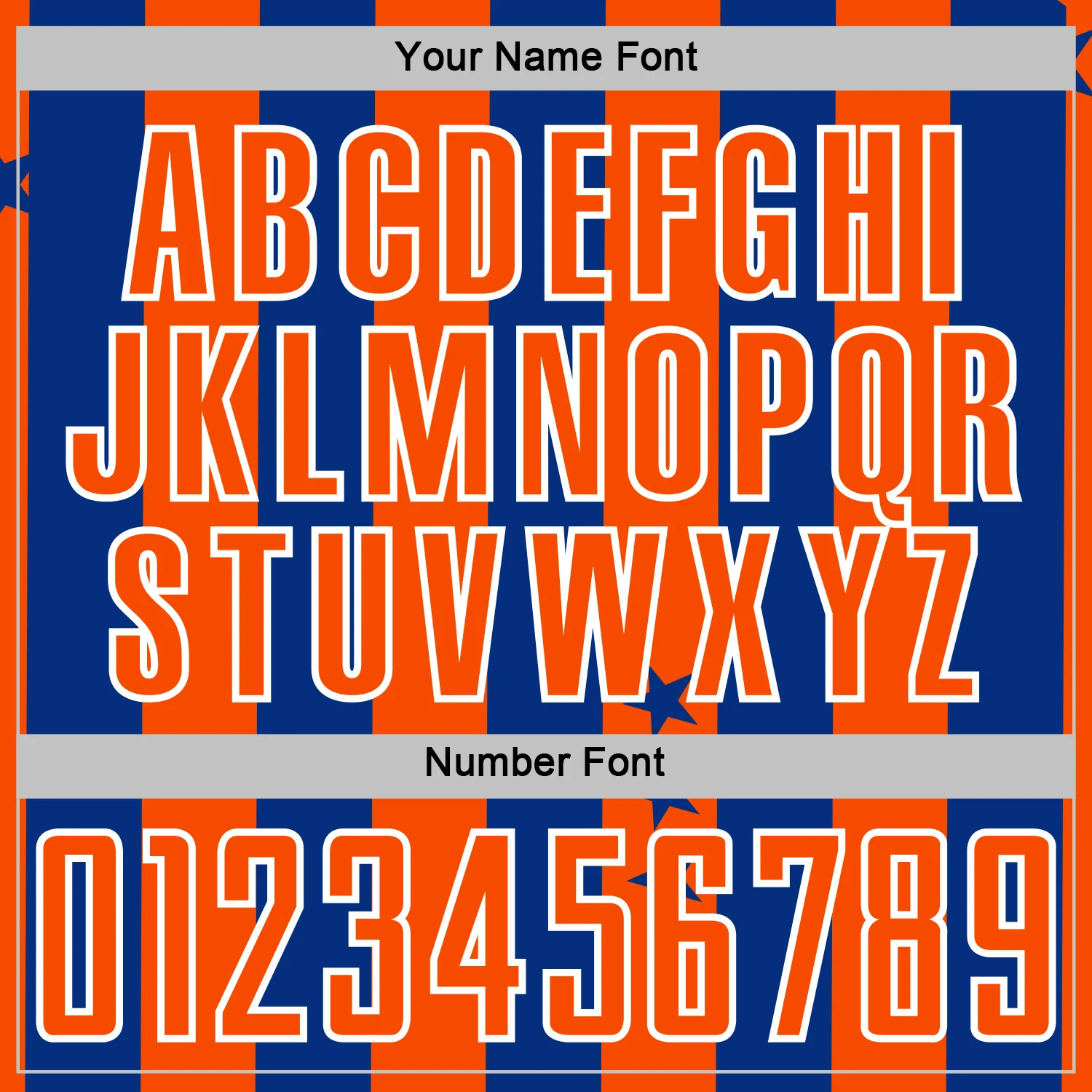 Custom Royal Orange-White Stars And Stripes Sports Sublimation Soccer Uniform Jersey - Image 6