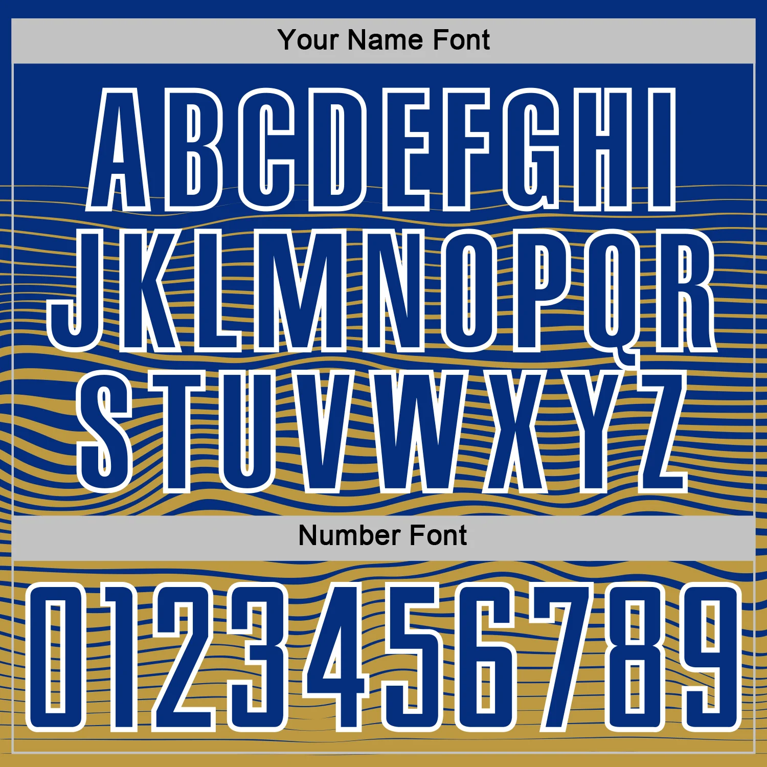 Custom Royal White-Old Gold Gradient Wave Line Sports Sublimation Soccer Uniform Jersey - Image 6