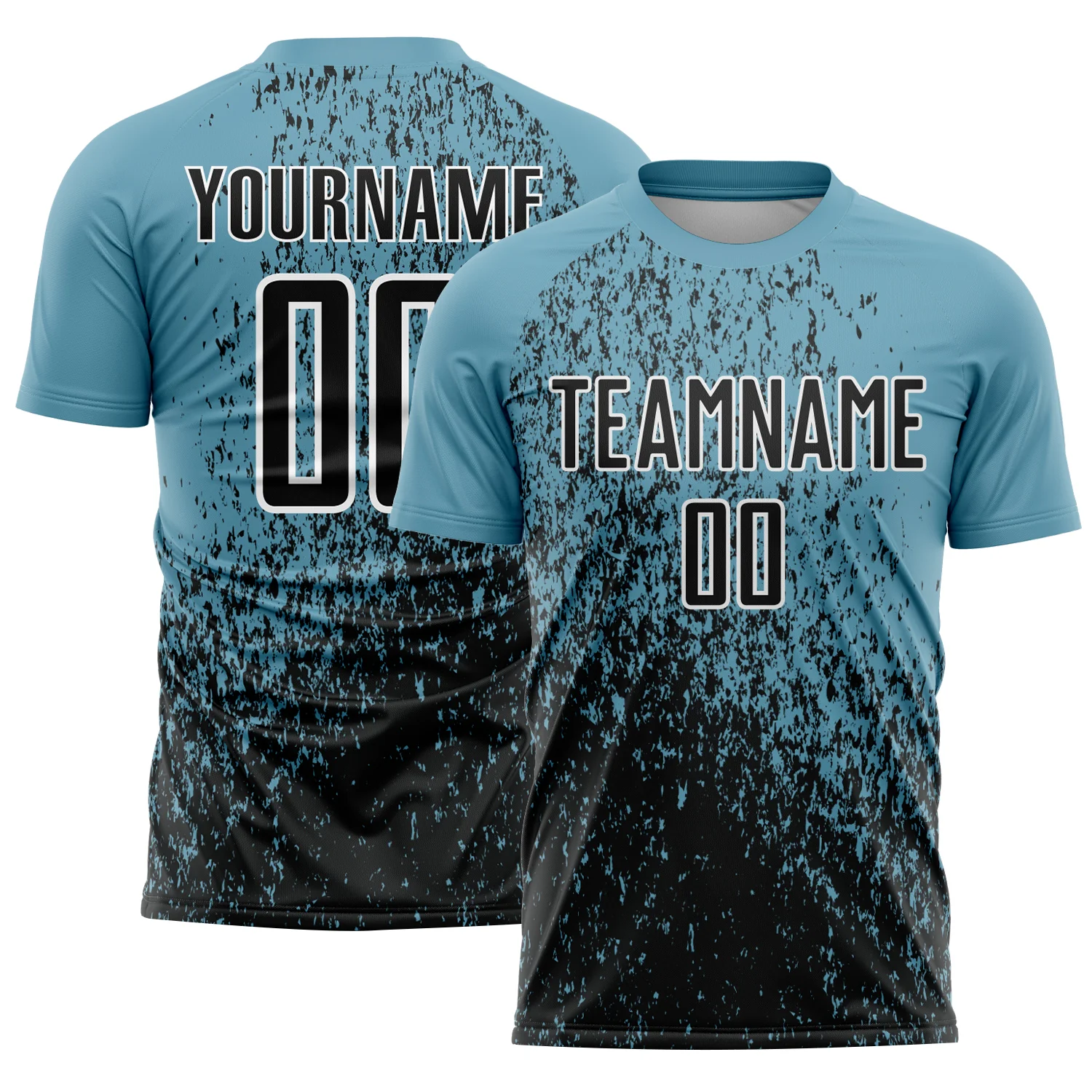 Custom Shadow Blue Black-White Abstract Fragment Art Sublimation Soccer Uniform Jersey