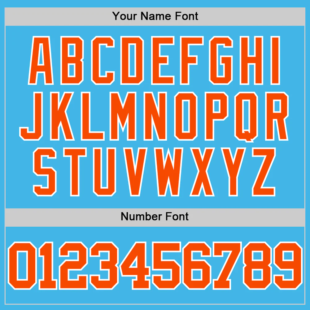 Custom Sky Blue Orange-White Authentic Basketball Jersey - Image 4